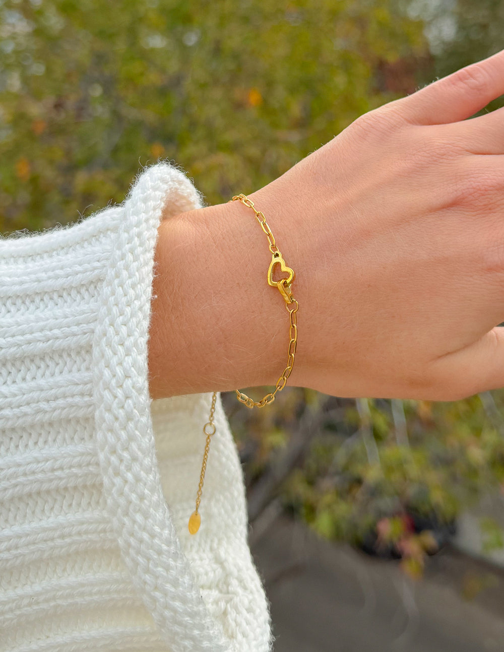 Heart Paperclip Chain Bracelet