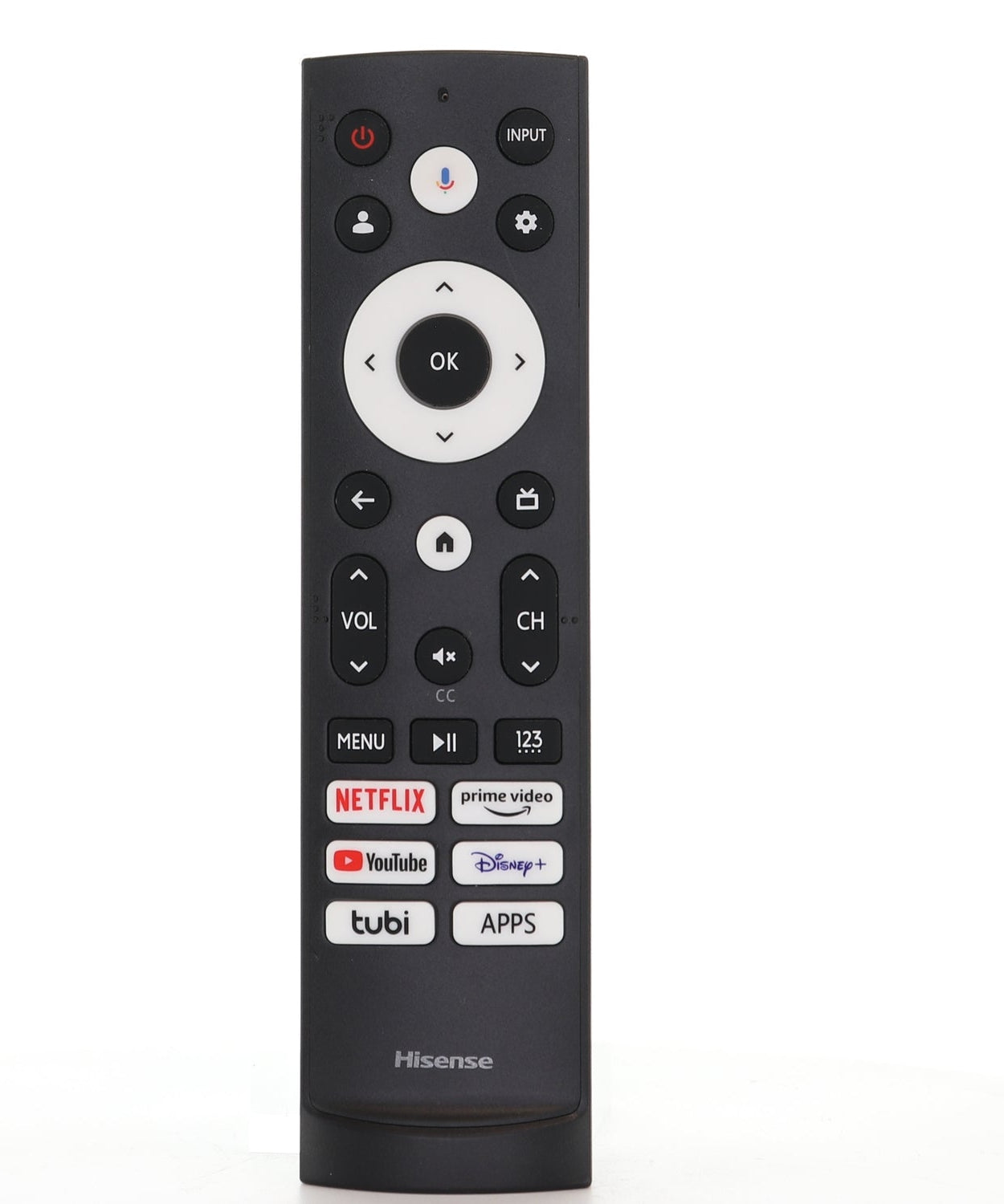 Hisense ERF3AF90H TV Remote Control with Voice | Netflix, Prime Video, Youtube, Disney +, tubi, APPS