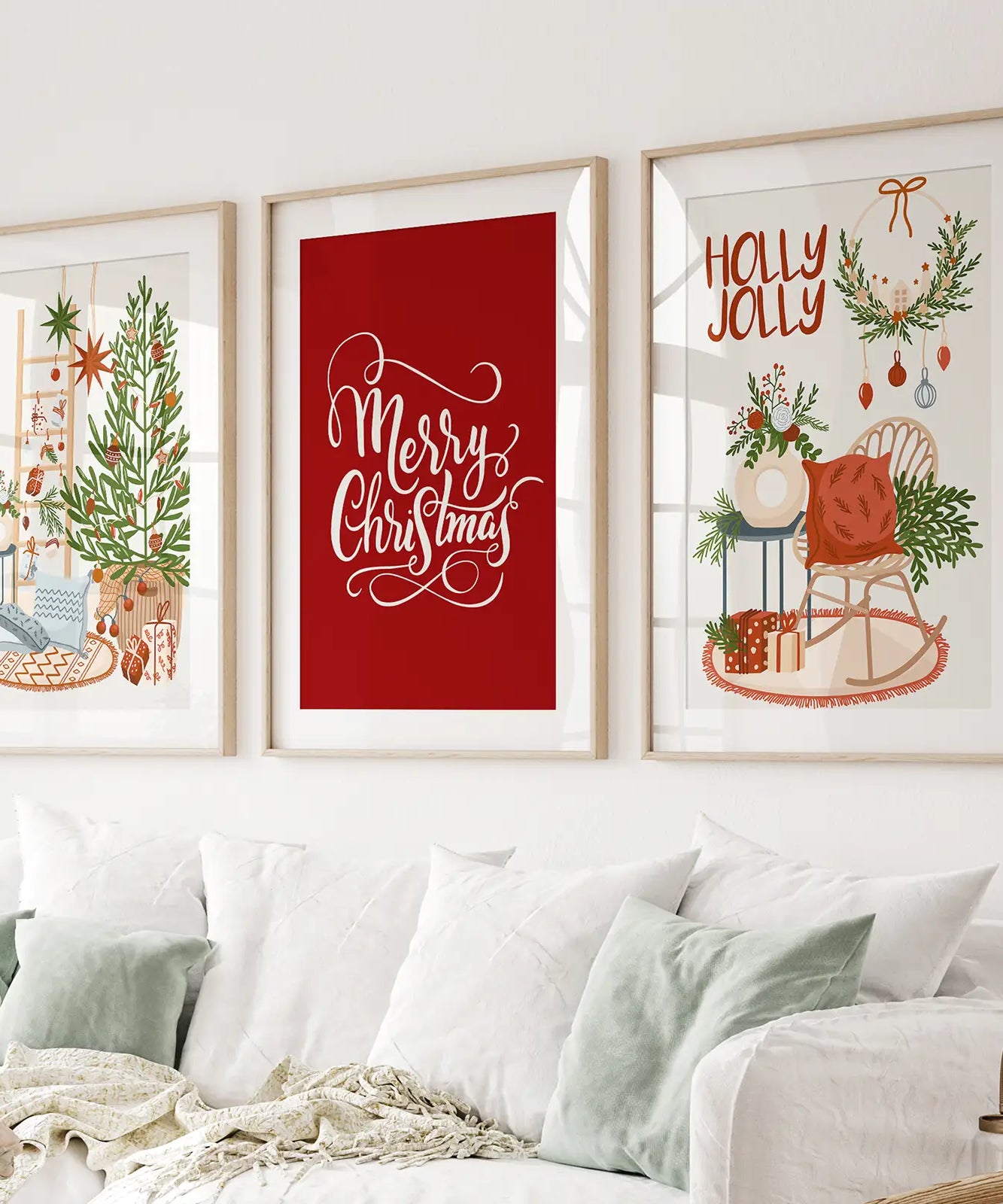 Winterlandschaft Druck Weihnachten Wanddeko Poster Kunst
