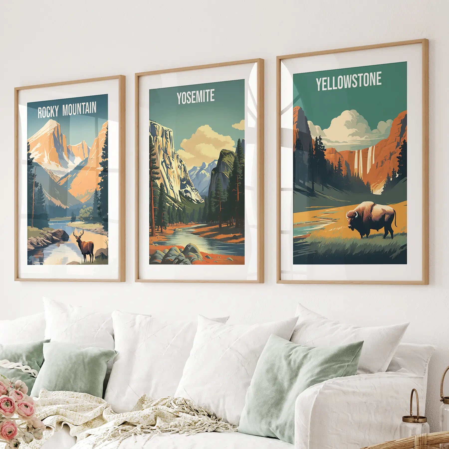Rocky Mountain, Yosemite, Yellowstone. Nationalpark Wandkunst