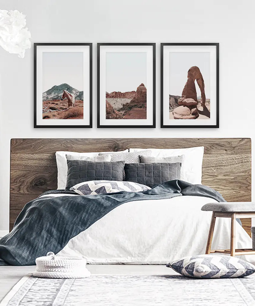 Arches National Park Wall Art Set. Horse in the Desert