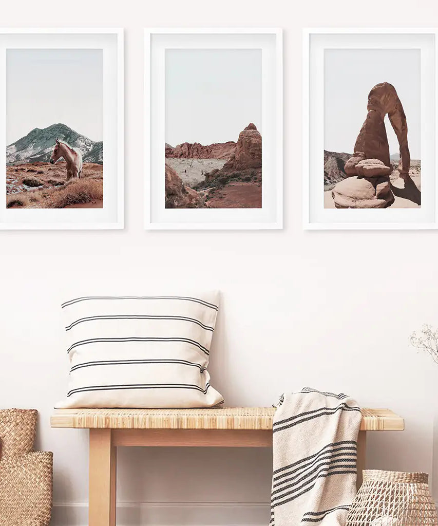 Arches National Park Wall Art Set. Horse in the Desert