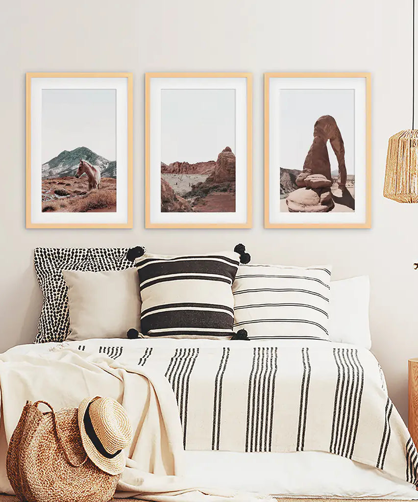 Arches National Park Wall Art Set. Horse in the Desert