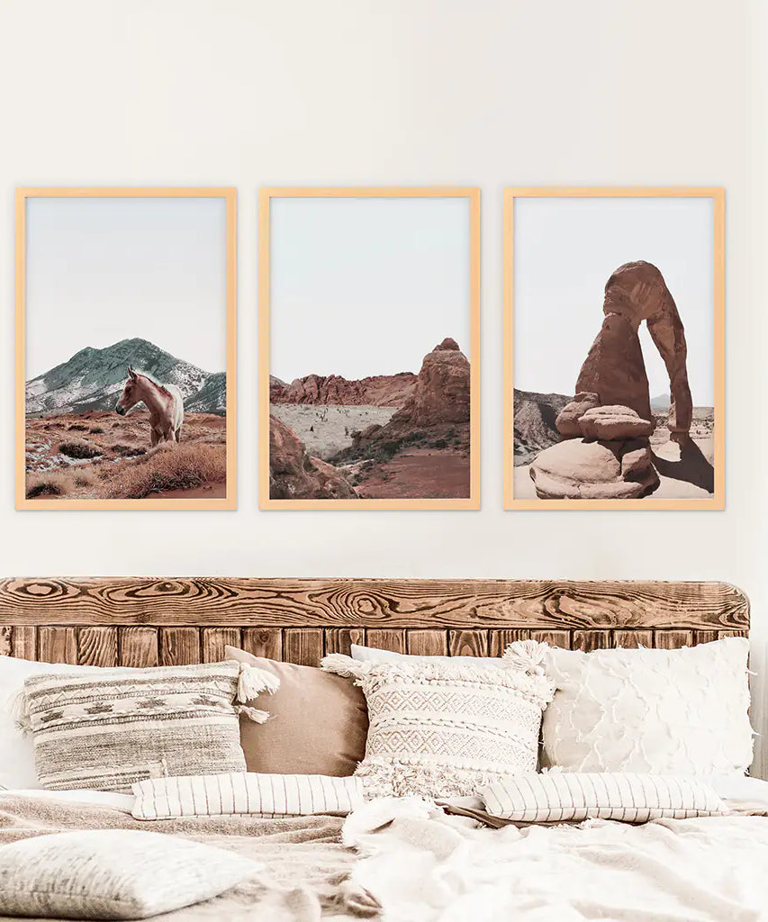 Arches National Park Wall Art Set. Horse in the Desert