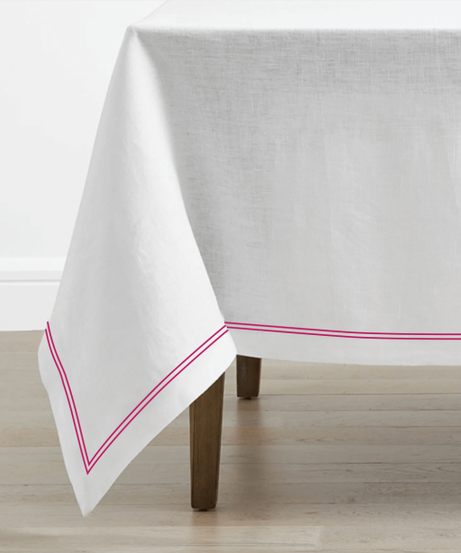 Double Embroidery Border Linen Table Cloth