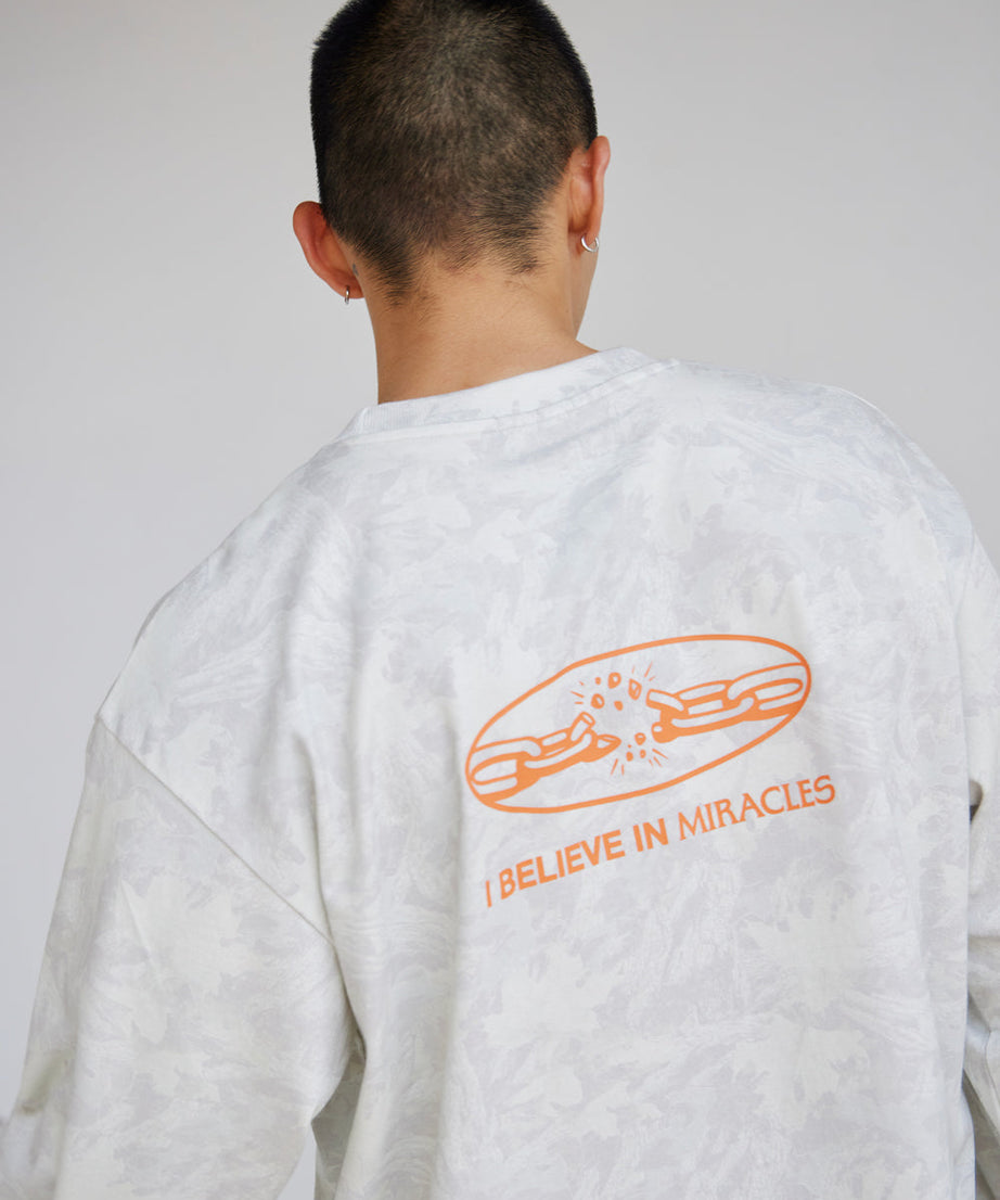I Believe in Miracles Camo LS Heavyweight Tee