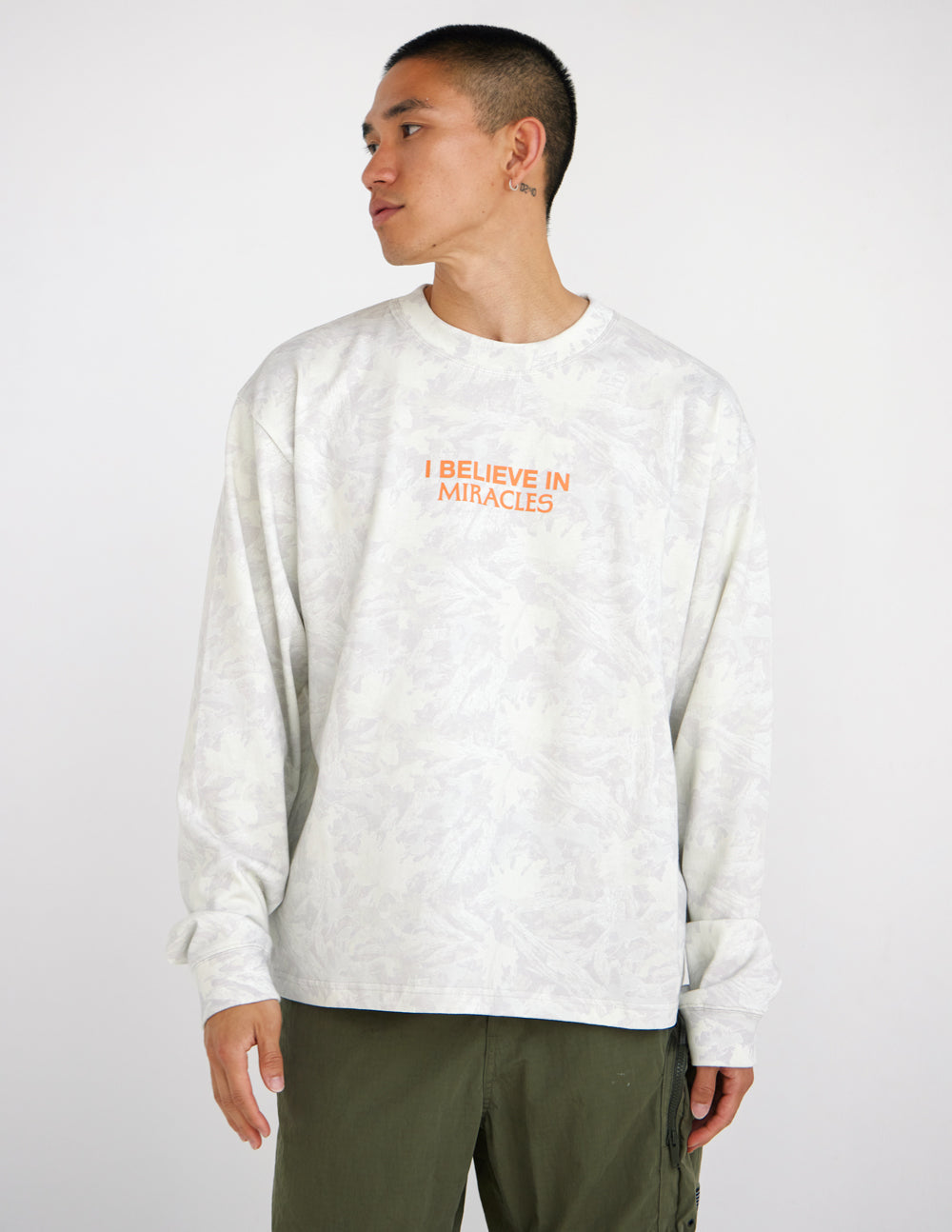 I Believe in Miracles Camo LS Heavyweight Tee