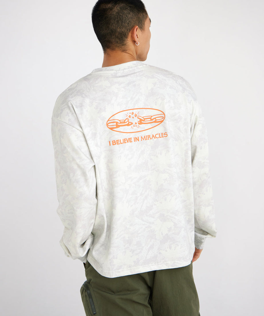 I Believe in Miracles Camo LS Heavyweight Tee