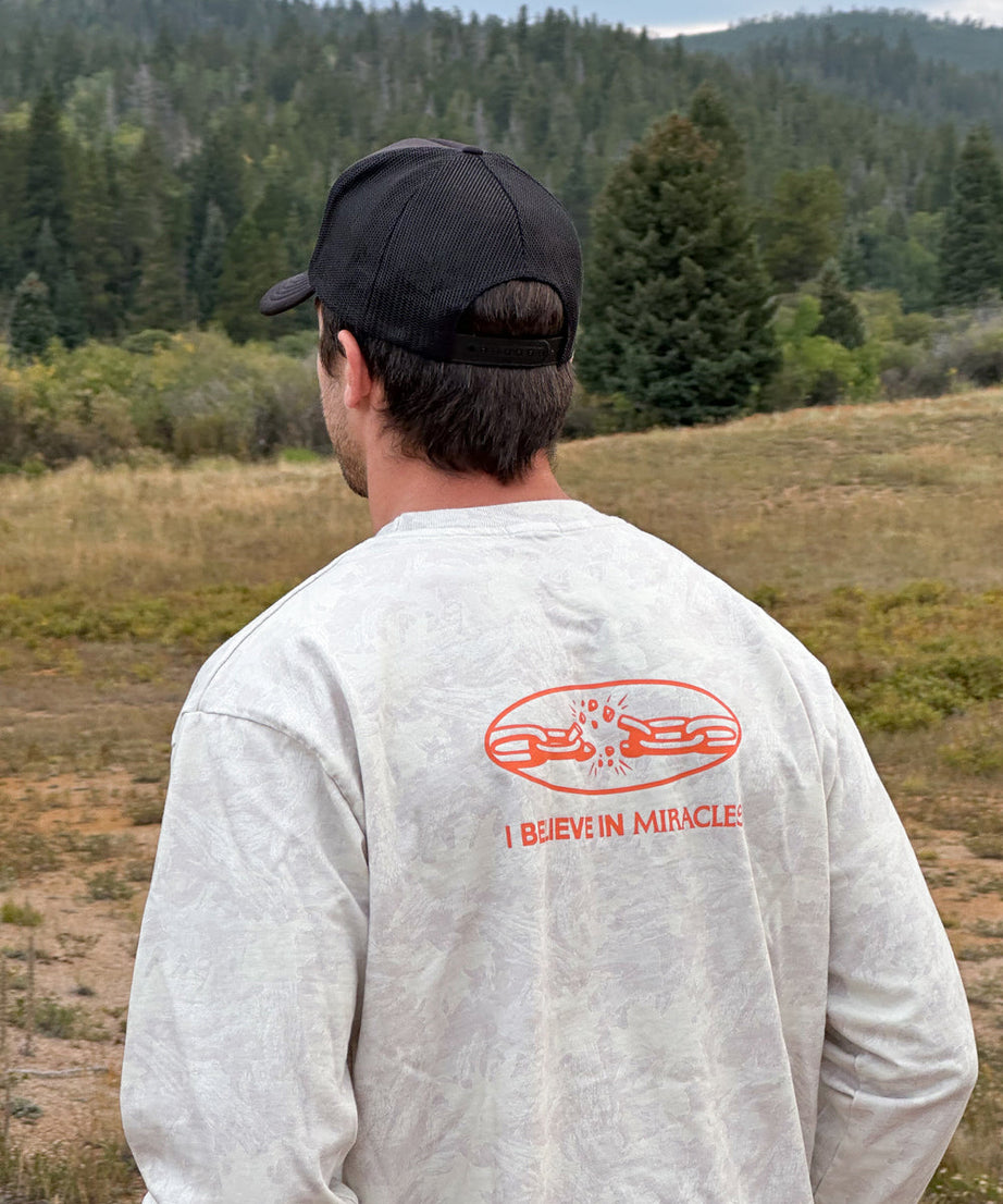 I Believe in Miracles Camo LS Heavyweight Tee