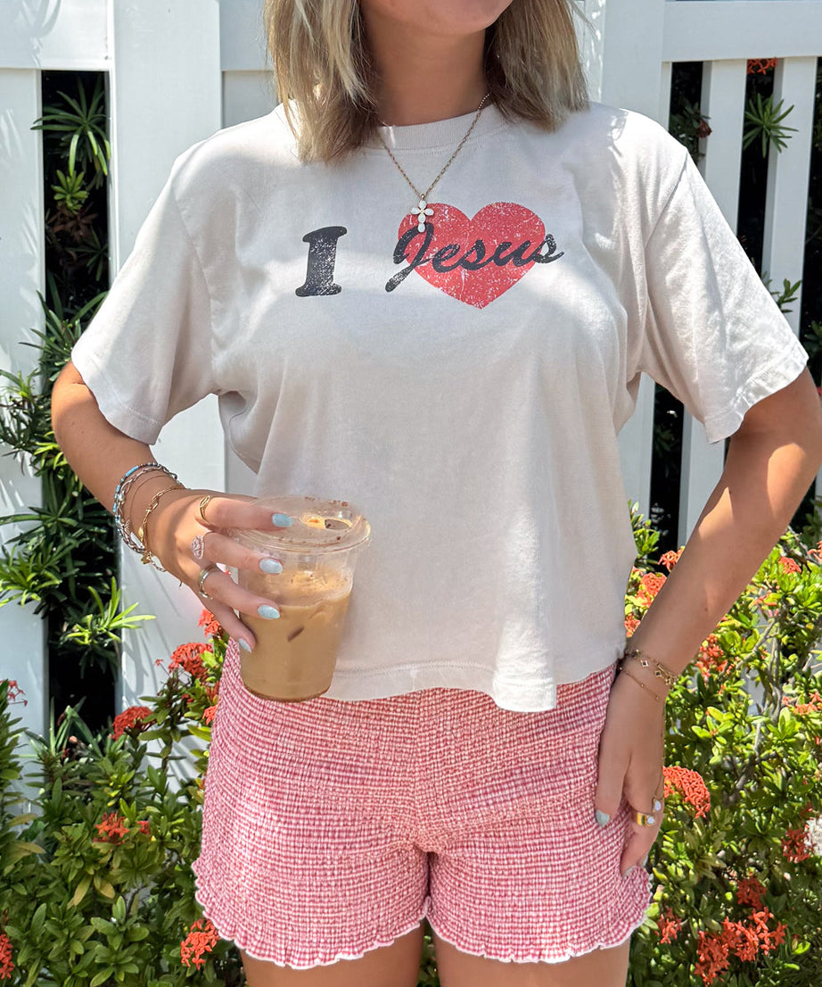 I Love Jesus Cropped Women's Tee