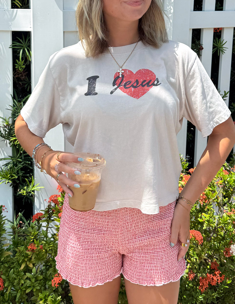 I Love Jesus Cropped Women's Tee