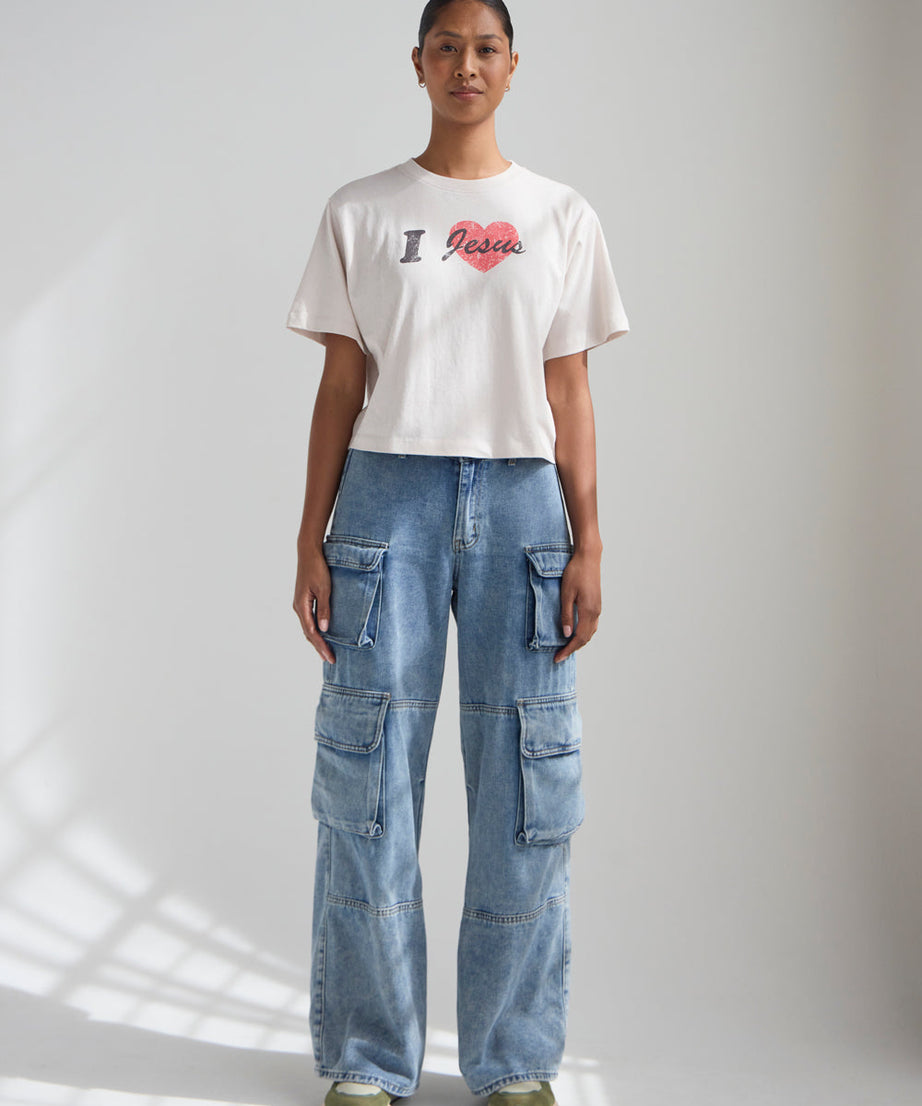I Love Jesus Cropped Women's Tee