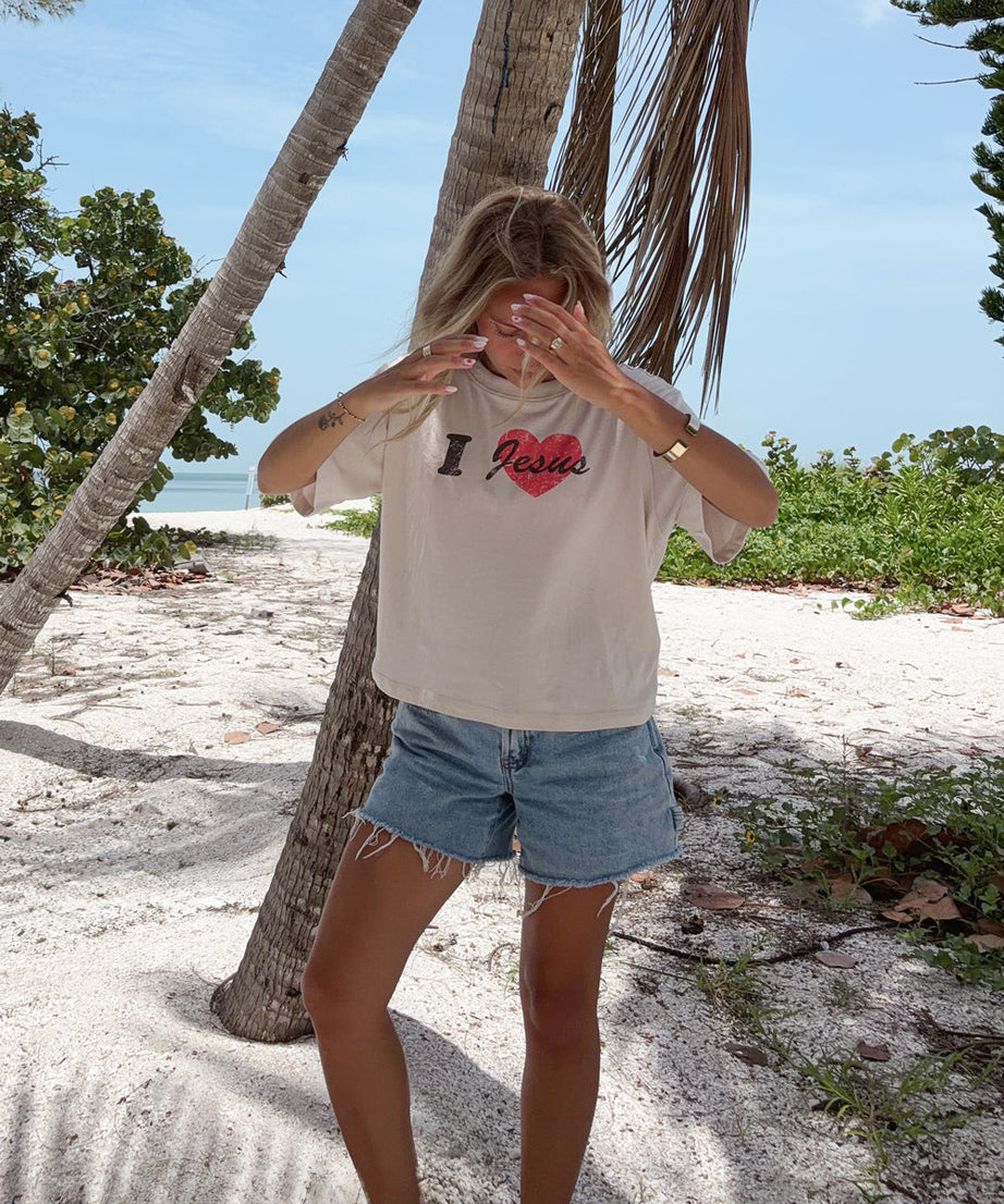I Love Jesus Cropped Women's Tee