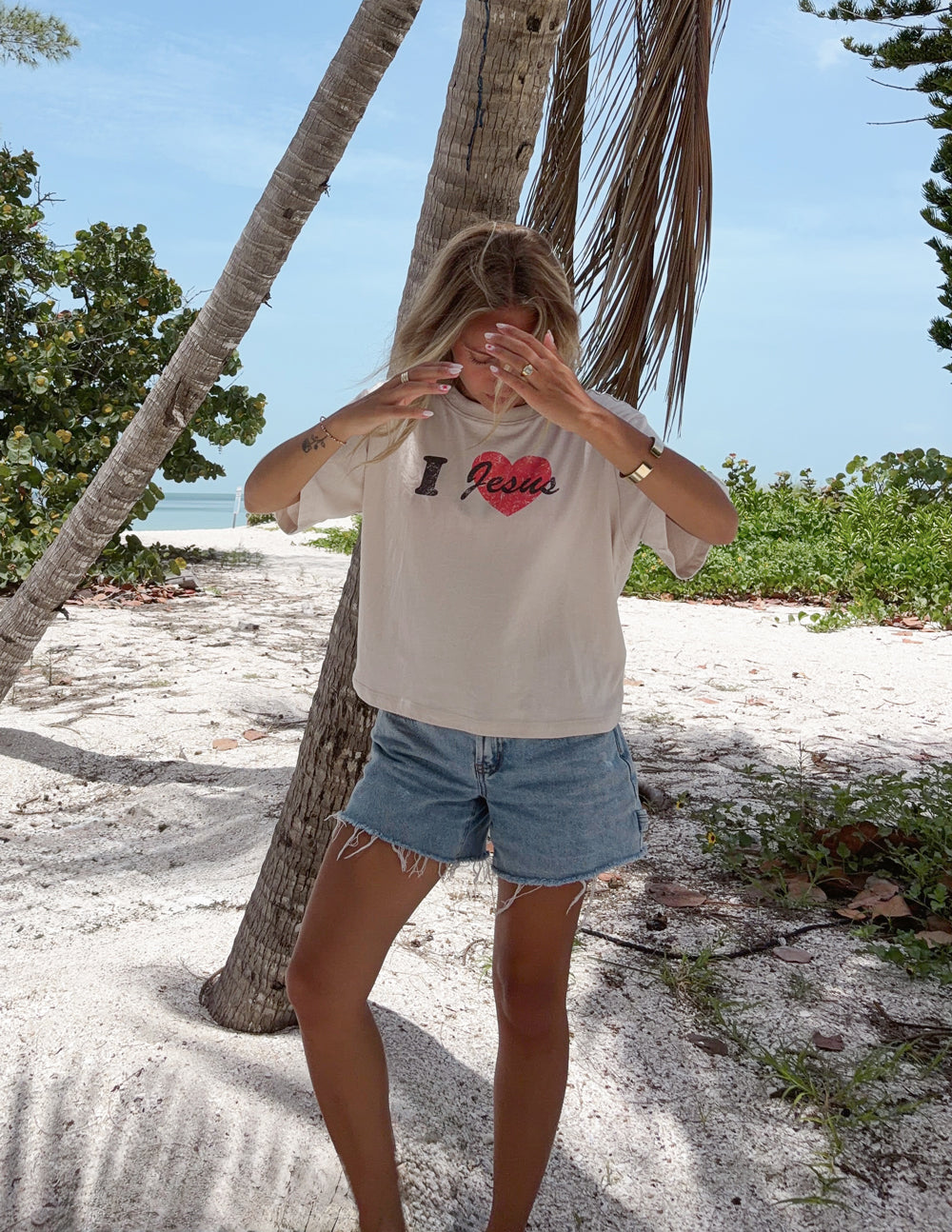 I Love Jesus Cropped Women's Tee