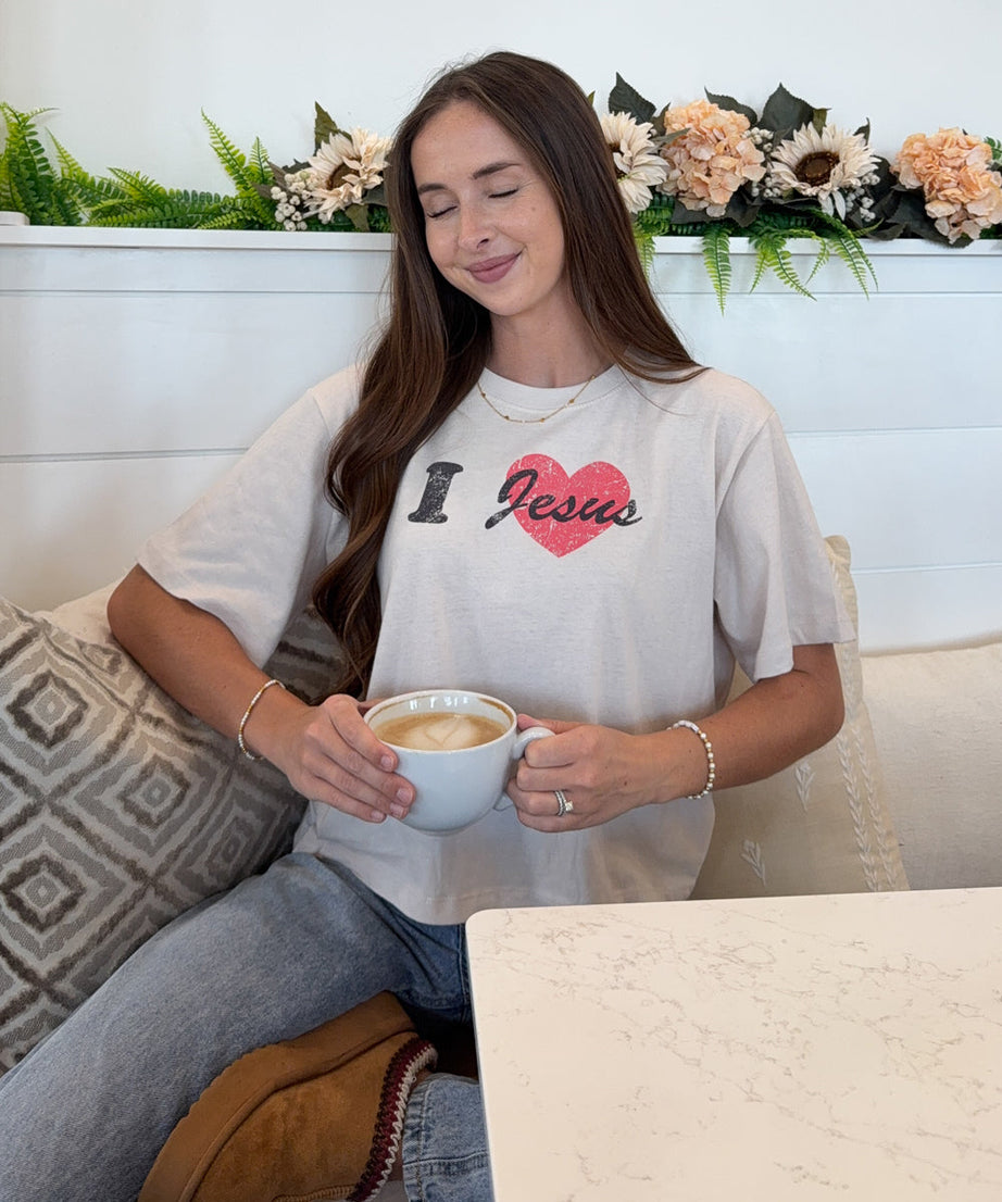 I Love Jesus Cropped Women's Tee
