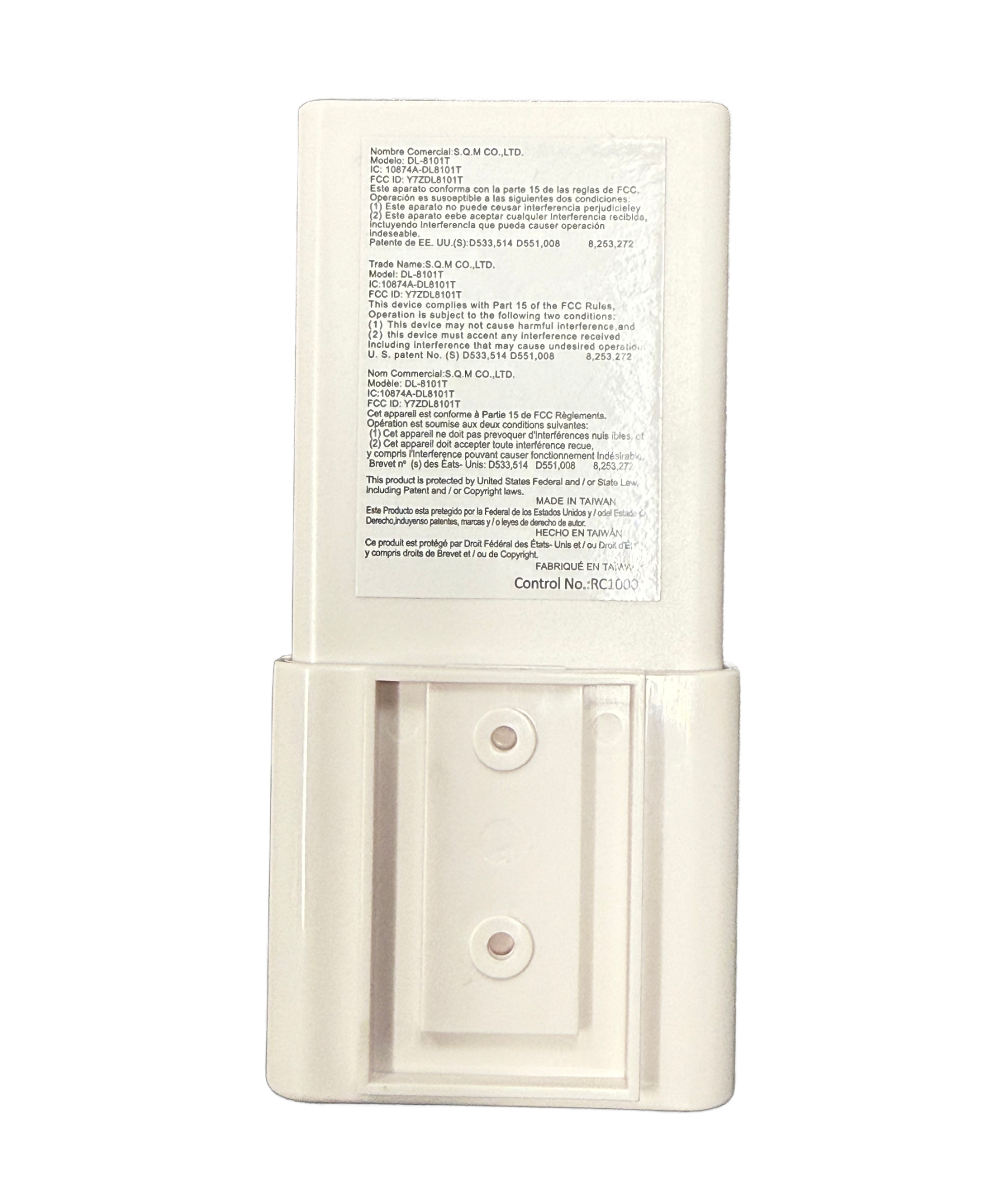 Minka-Aire AireControl 6-Speed Handheld Ceiling Fan Remote Control - White - RC1000, DL-8101T, Y7ZDL8101T