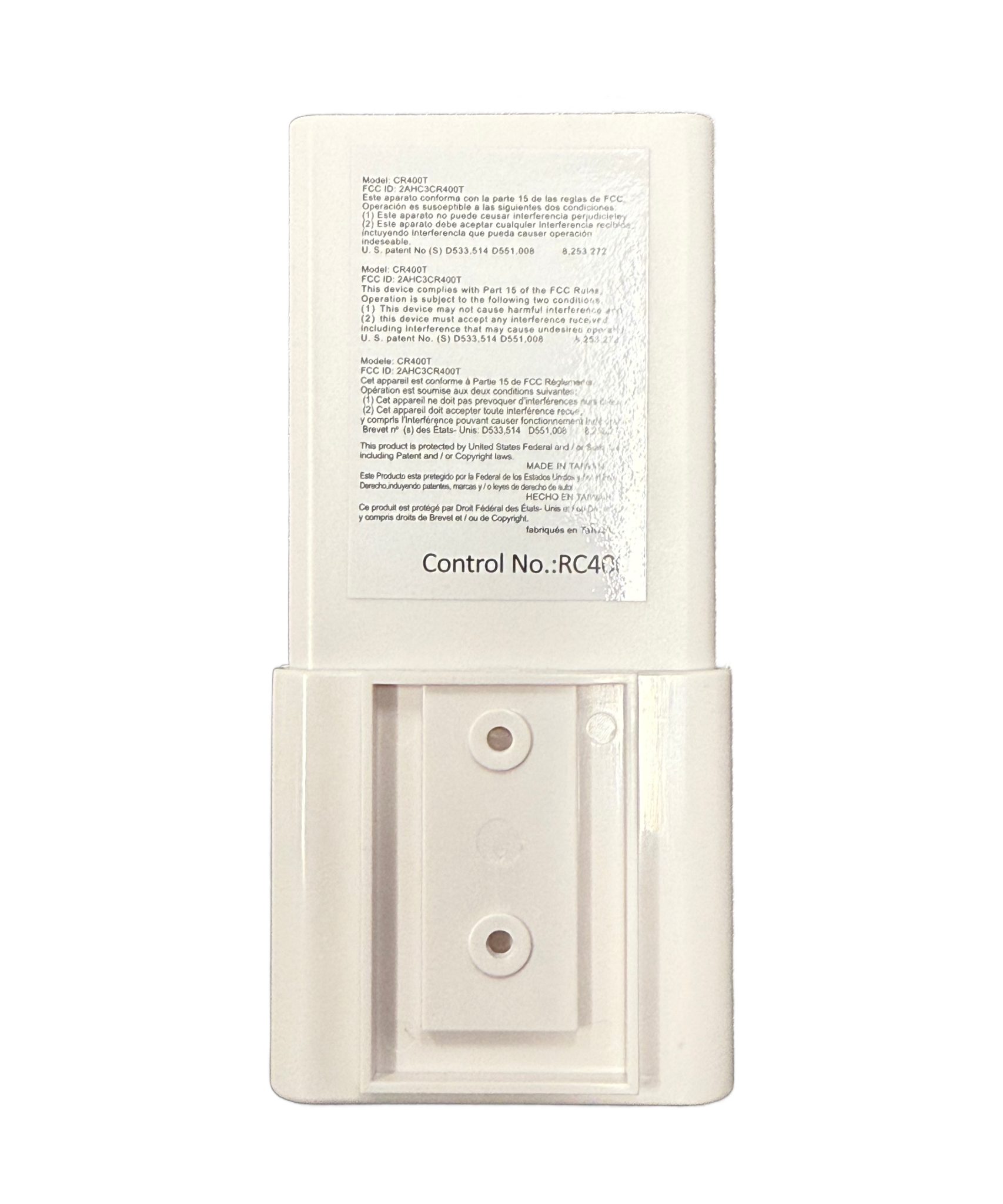 Minka-Aire AireControl 6-Speed 32 Bit Dimmer Handheld Ceiling Fan Remote Control - White - RC400, CR400T, 2AHC3CR400T