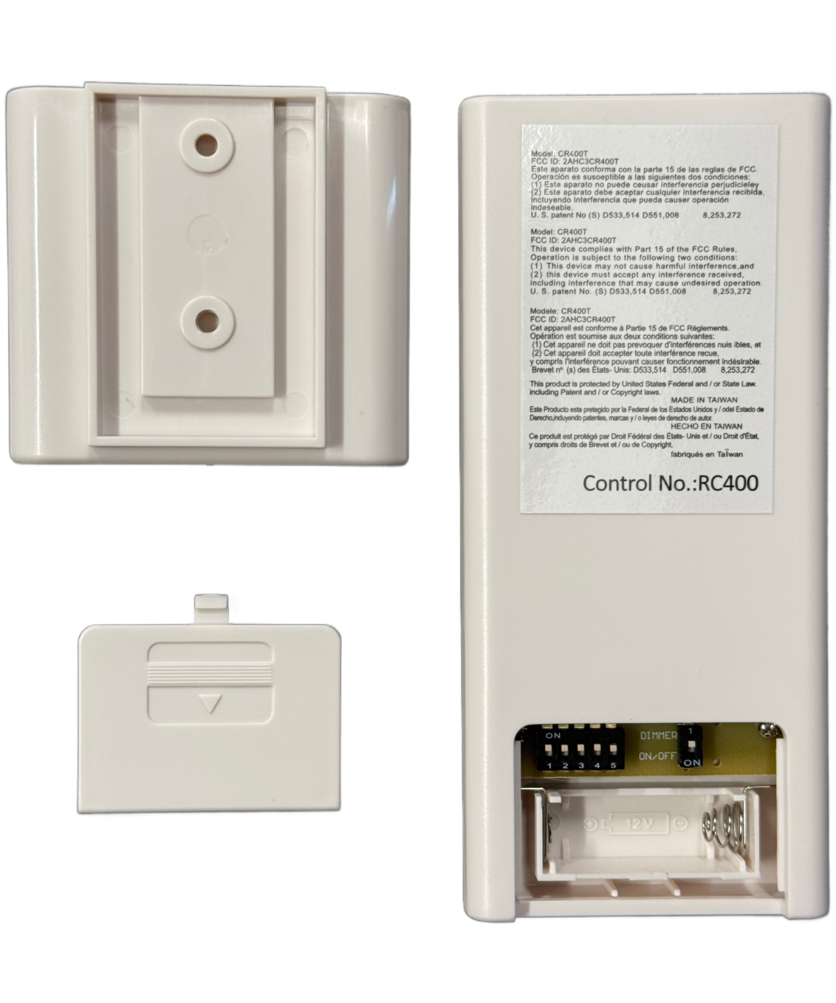 Minka-Aire AireControl 6-Speed 32 Bit Dimmer Handheld Ceiling Fan Remote Control - White - RC400, CR400T, 2AHC3CR400T