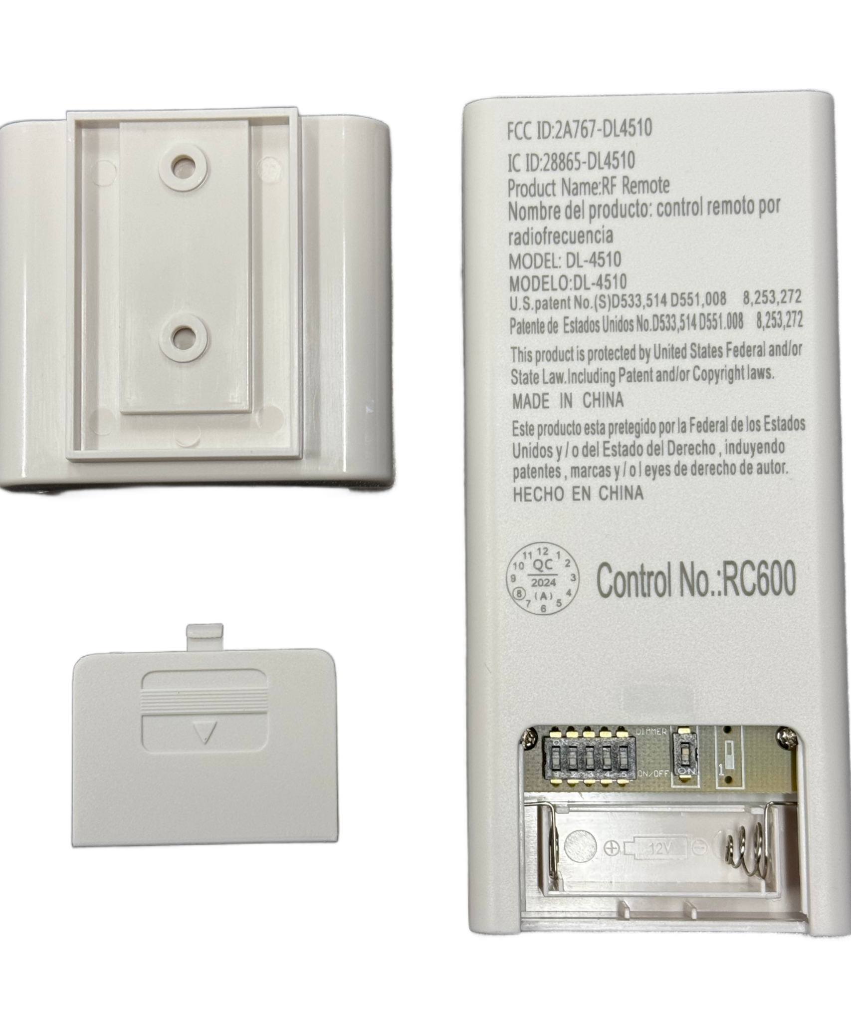 Minka-Aire AireControl 6-Speed 32 Bit Dimmer Handheld Ceiling Fan Remote Control - White - RC600, DL-4510, 2A767-DL4510
