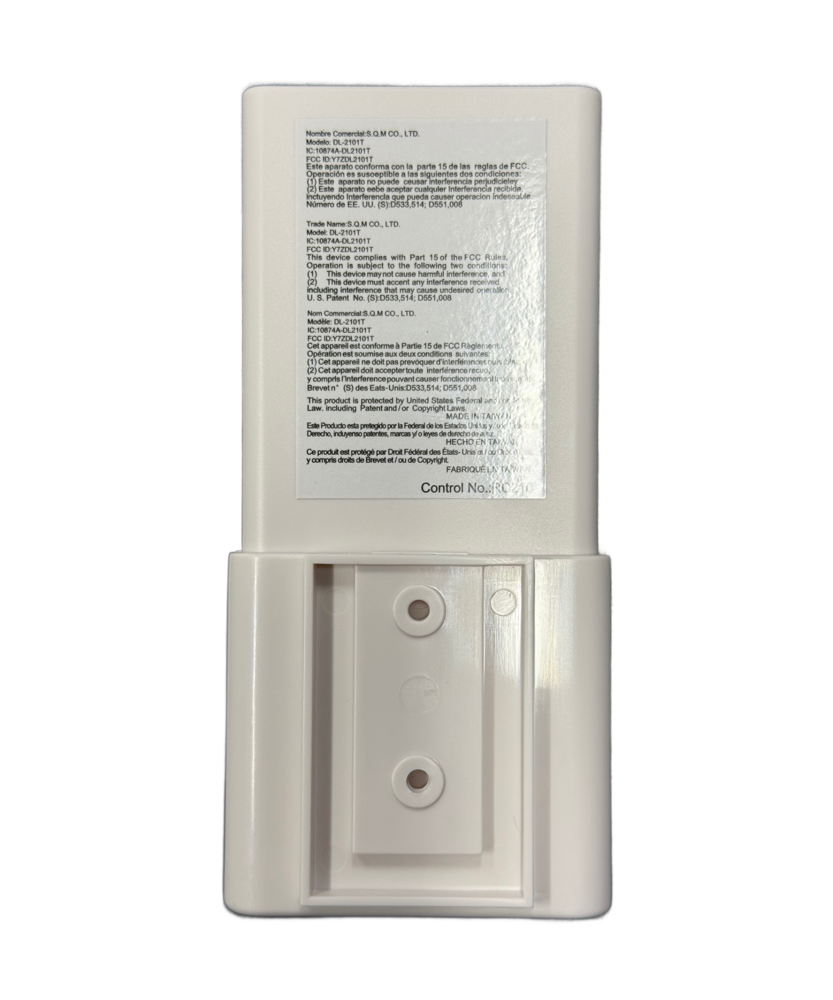 Minka-Aire AireControl 3-Speed Handheld Ceiling Fan Remote Control with Reverse Key - White - RC210, DL-2101T, Y7ZDL2101T