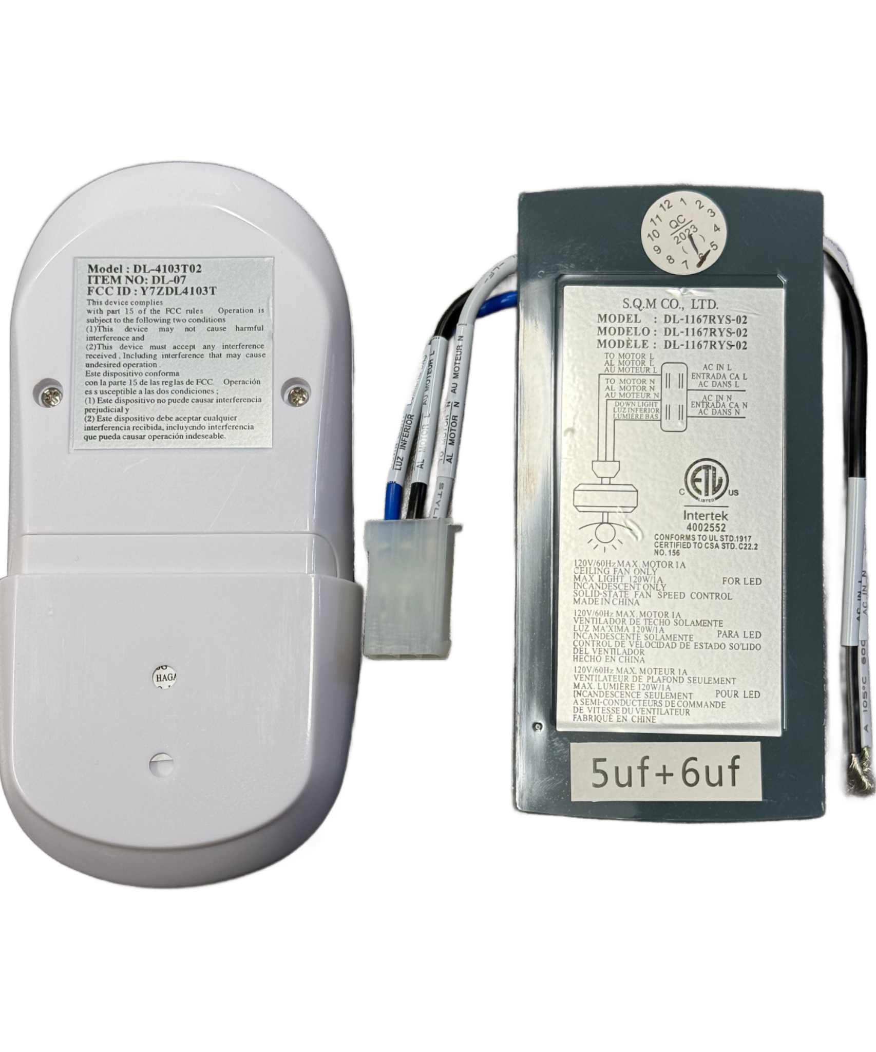 Hampton Bay Caprice 52 in. Ceiling fan 3-Speed Remote Control and Receiver Kit - 13431105100900