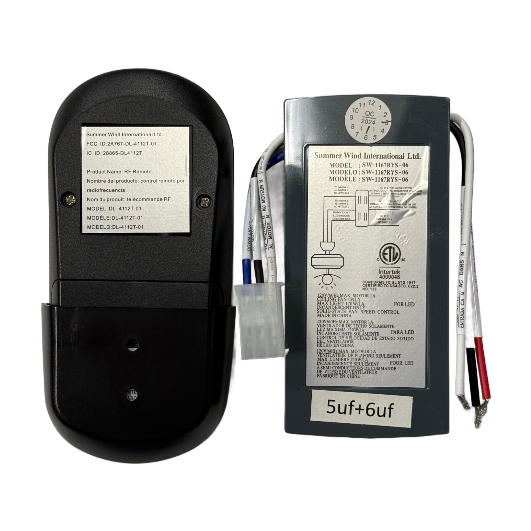 Home Decorators Collection Britton 52 inch Ceiling Fan Replacement Remote Control and Receiver Kit - 13431105001300