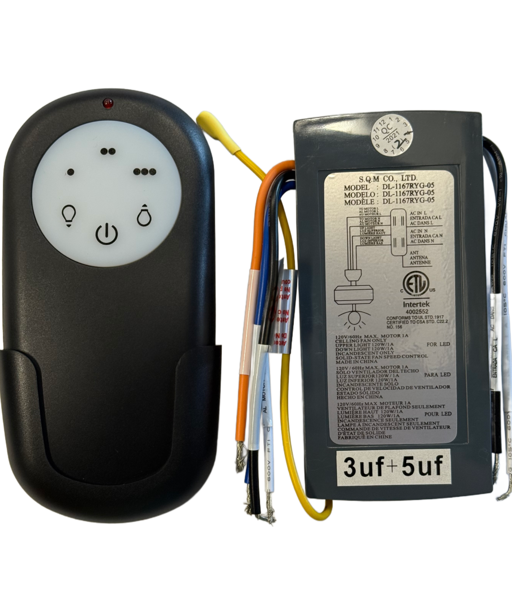 Home Decorators Collection Federigo 48 inch Ceiling Fan Replacement Remote Control and Receiver Kit - 13431103400900