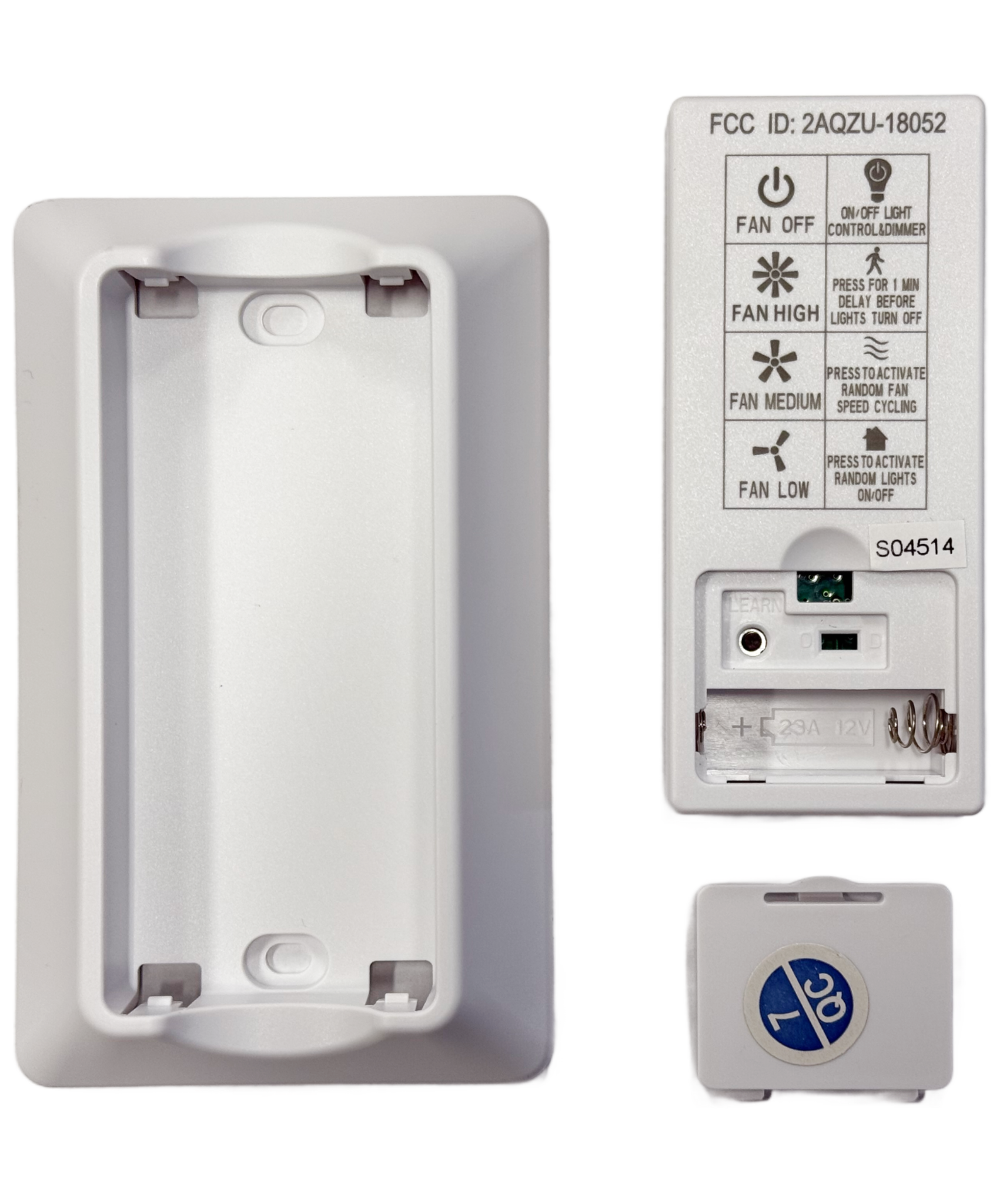 Harbor Breeze Remote Control and Receiver Kit for Summersville Ceiling Fans | 4L000015190, 2AQZU-18052, MRAC04S1M-LD-F0
