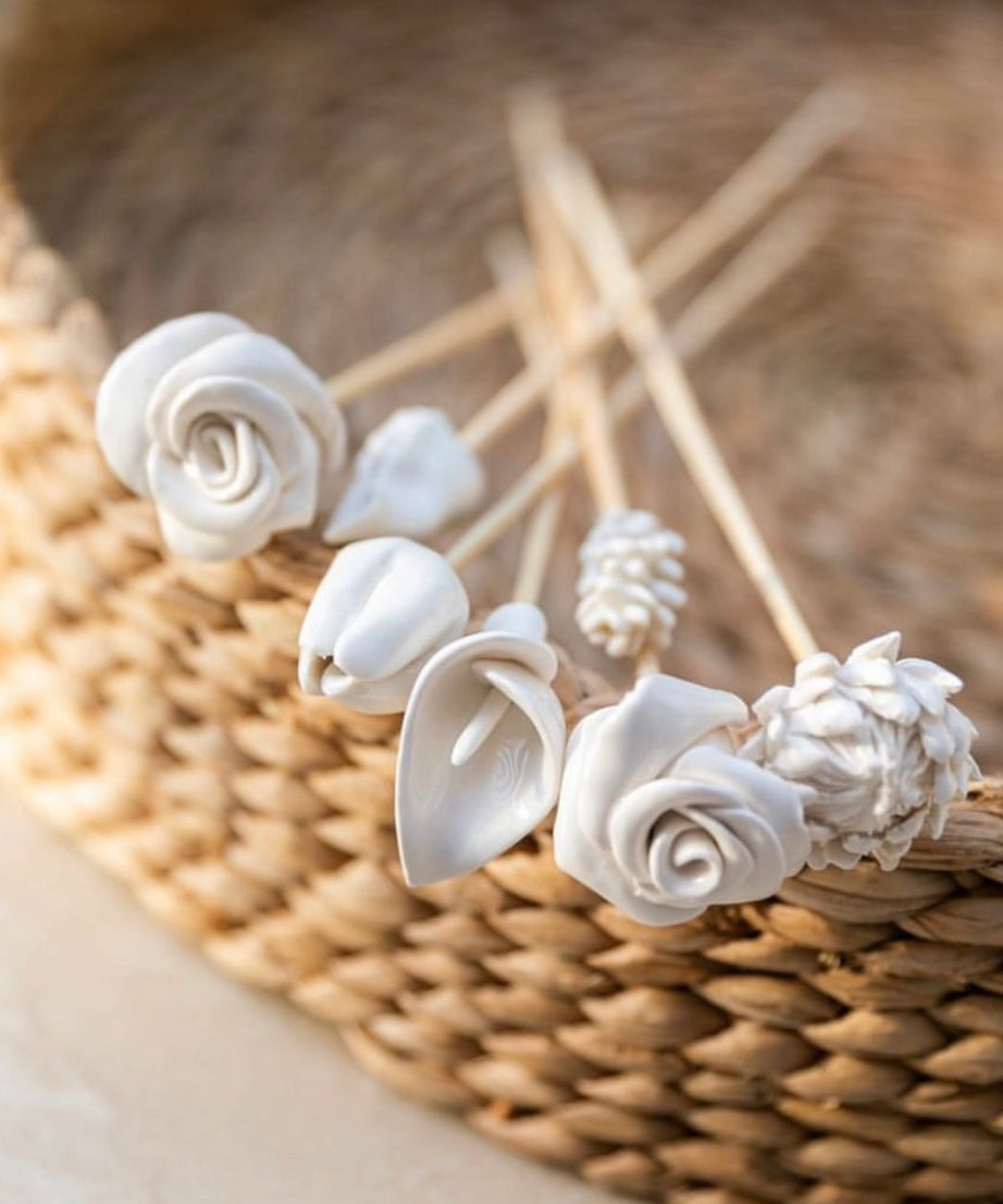 Country Flowers Bamboo Diffuser Sticks Set