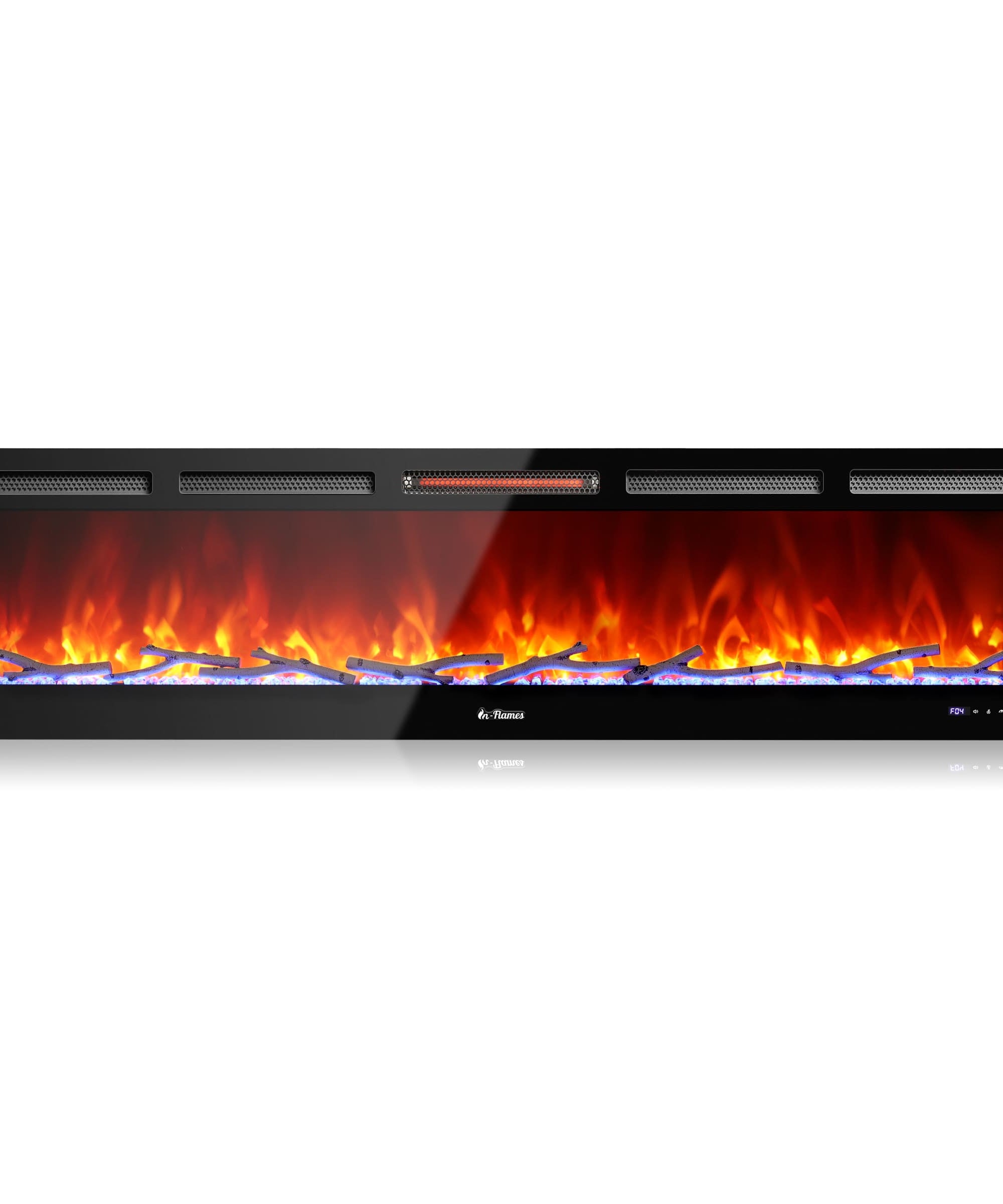 In Flames INF72W-3D WiFi Smart Wall Mounted Electric Fireplace - Tempered Glass