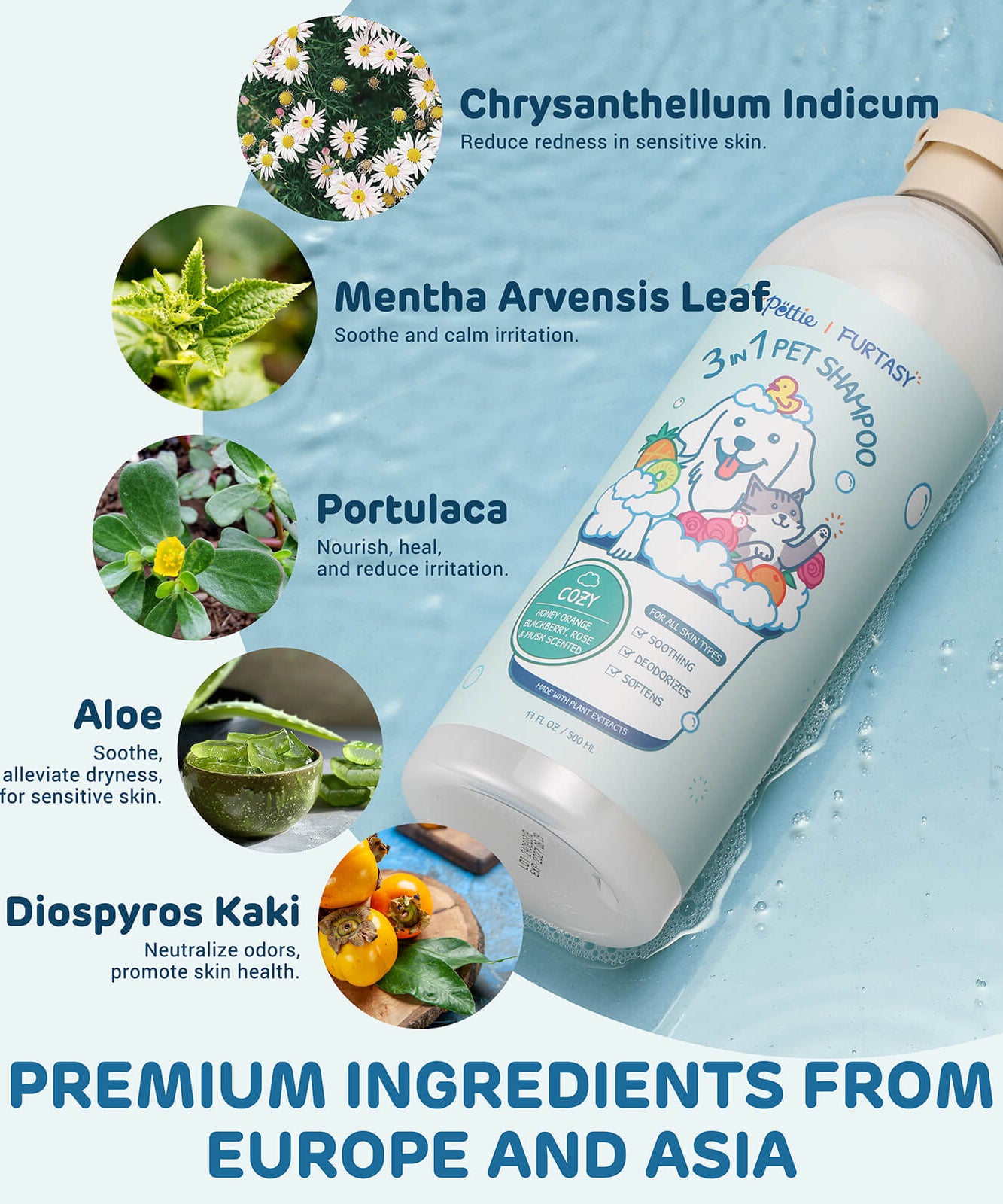 Furtasy Pet Shampoo, Sunshine & Cozy Formulas