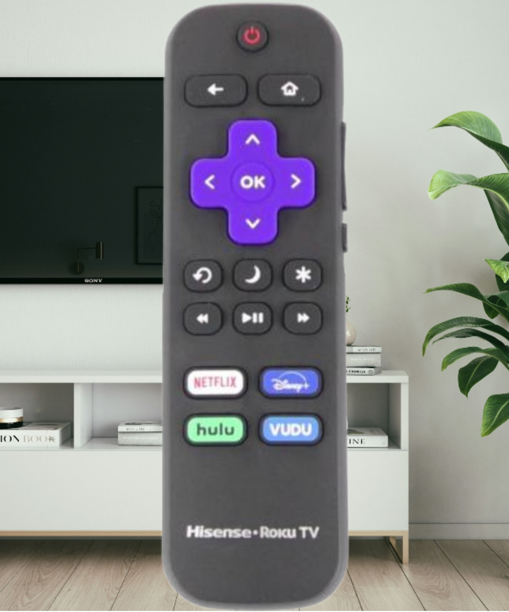 Hisense 269770 Roku TV Remote Control | Netflix | Disney+ | Hulu | Vudu | IR - 269770