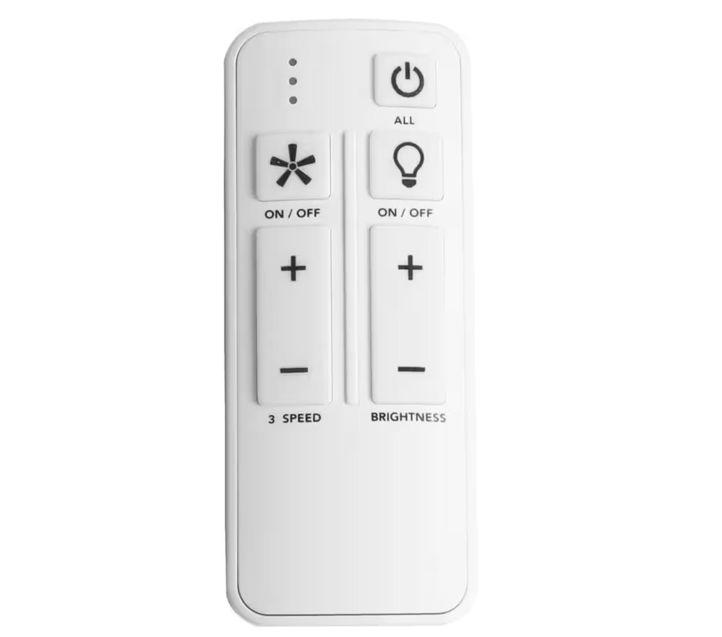 Hampton Bay White Universal 3-speed Damp Rated Ceiling Fan Remote Control with Dimmer
