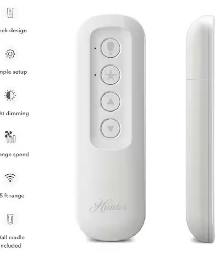 Hunter Universal 3 Speed Ceiling Fan Kit with Handheld Remote Control - White - Damp Rated - 99392