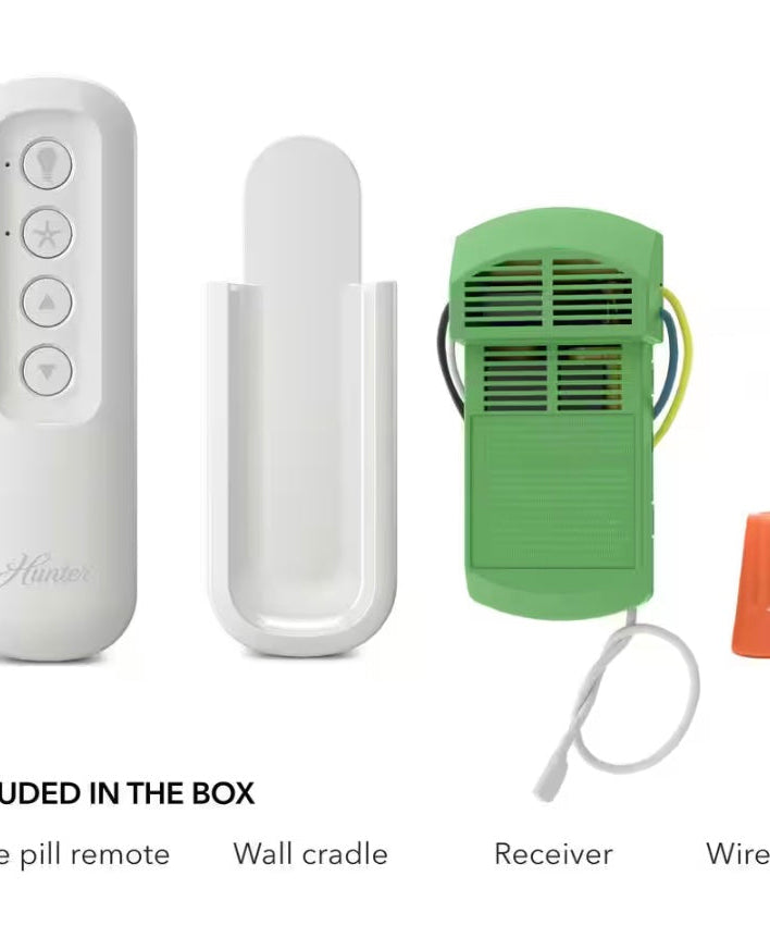 Hunter Universal 3 Speed Ceiling Fan Kit with Handheld Remote Control - White - Damp Rated - 99392