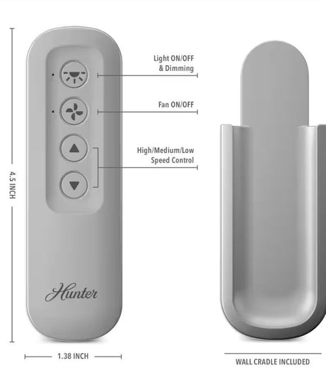 Substitute for Hunter 99813 IN2TX50 Ceiling Fan Remote Control - KB283-02 [99770]