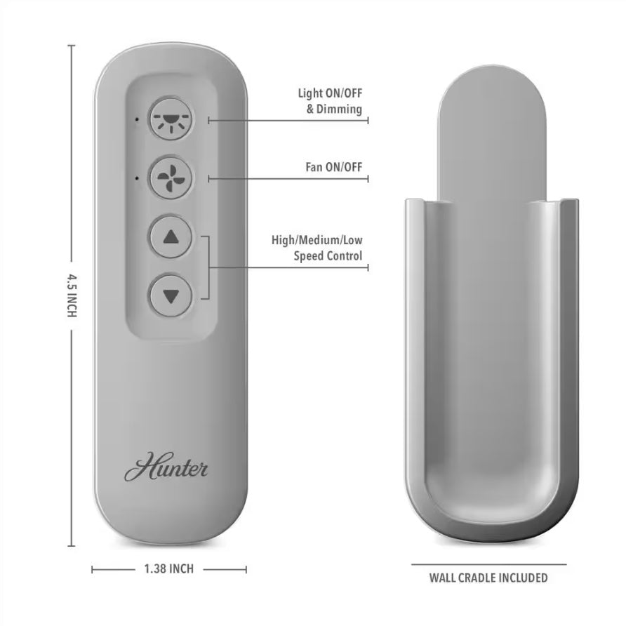 Substitute for Hunter 99813 IN2TX50 Ceiling Fan Remote Control - KB283-02 [99770]
