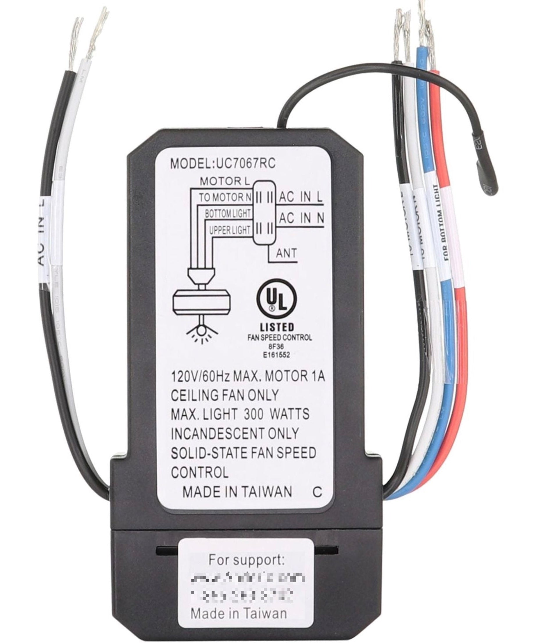 Anderic UC7067GMRX / FAN28R-UD Ceiling Fan Receiver for Hampton Bay and Other | 3-Speed Fans with Up Lights / Down lights - UC7067RYGA