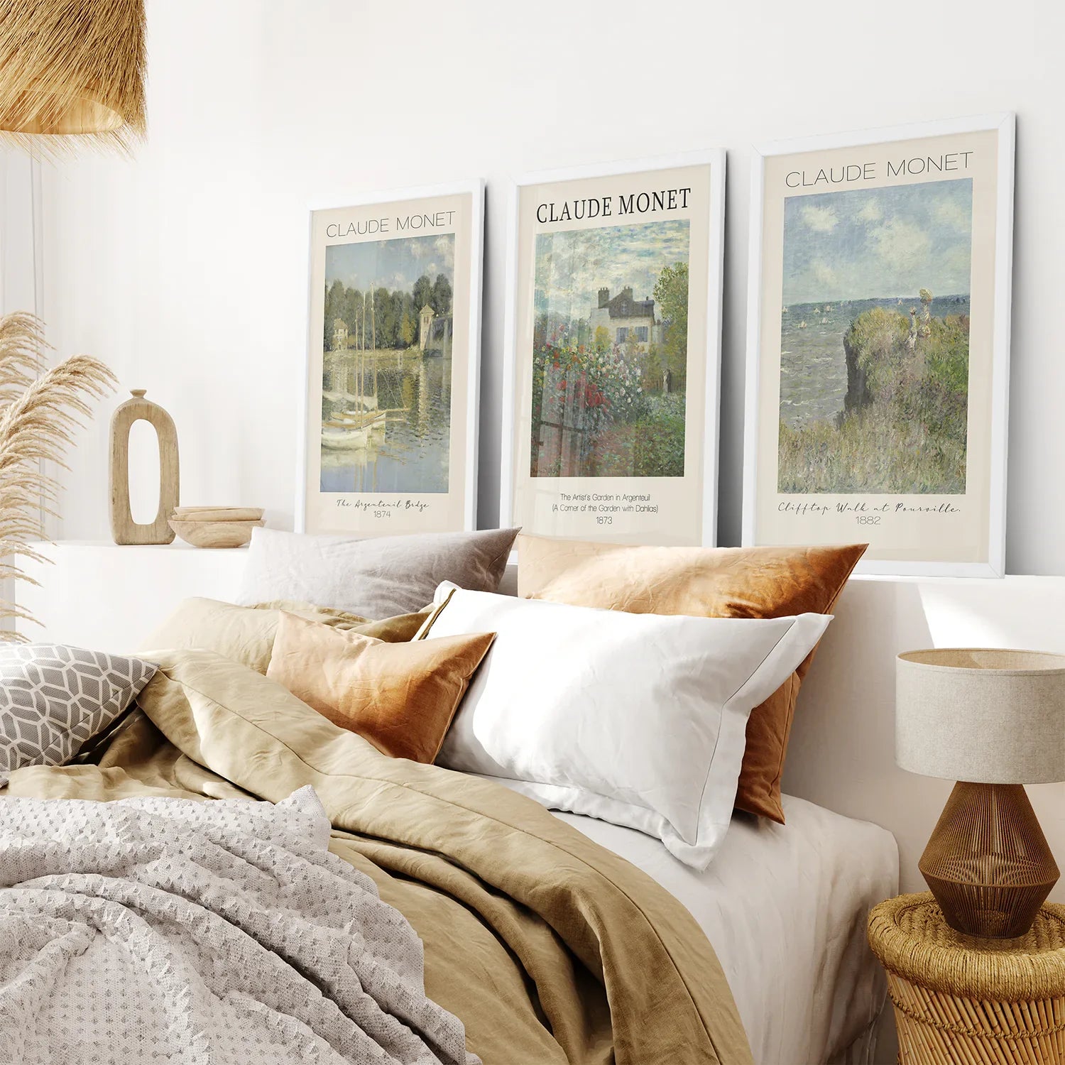 Claude Monet 3 Piece Wall Art Set | Vintage Landscape Prints