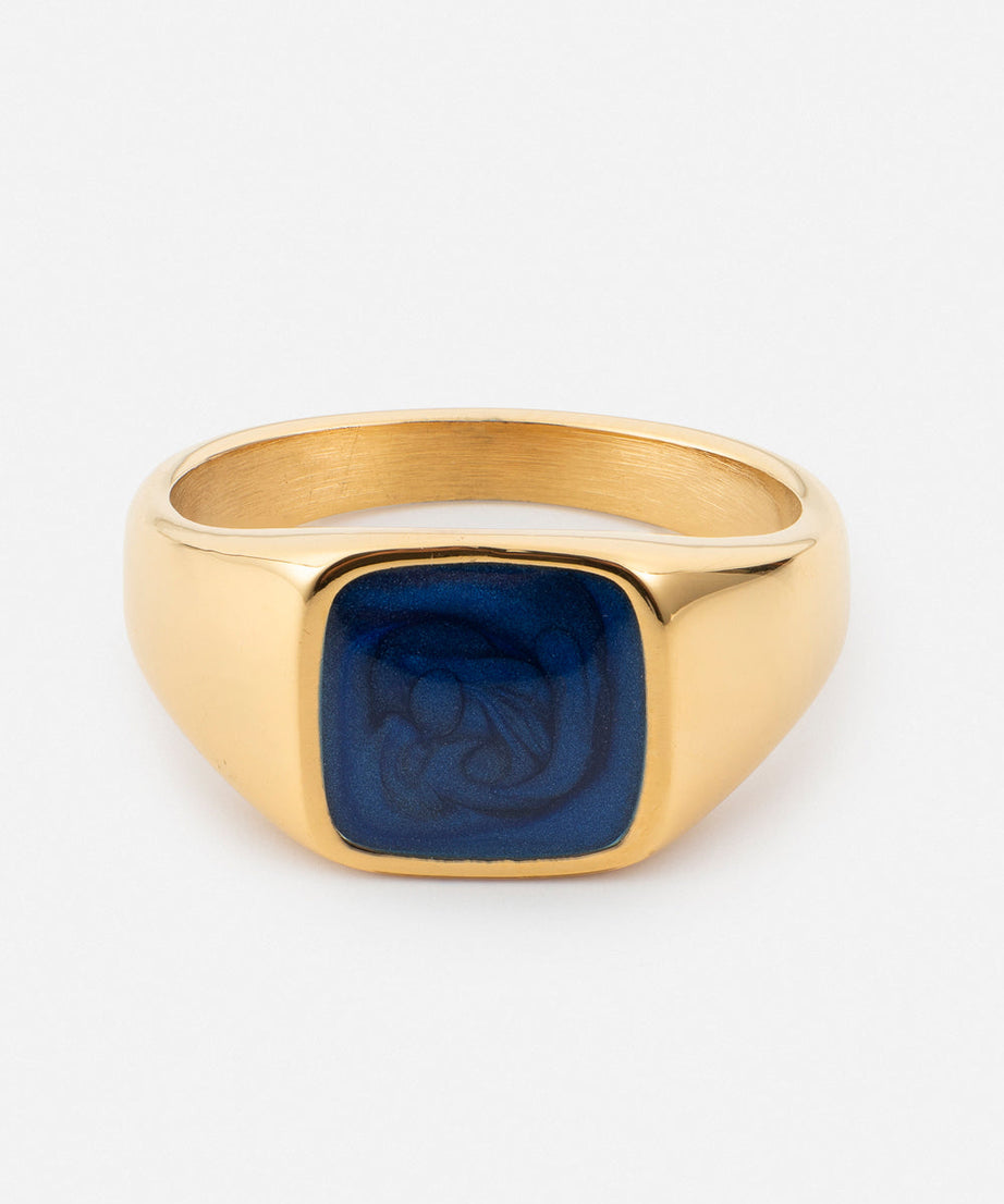 Indigo Signet Ring