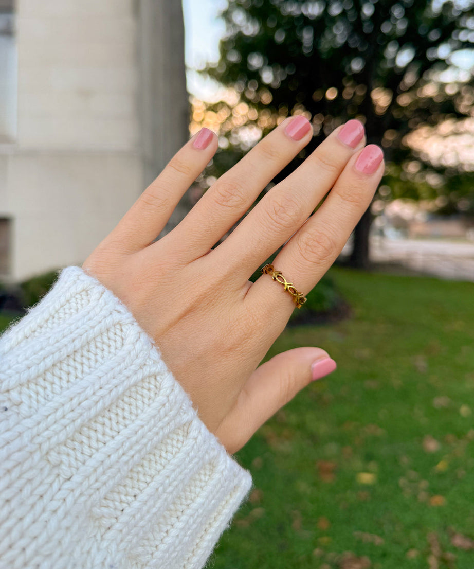 Infinity Jesus Fish Ring