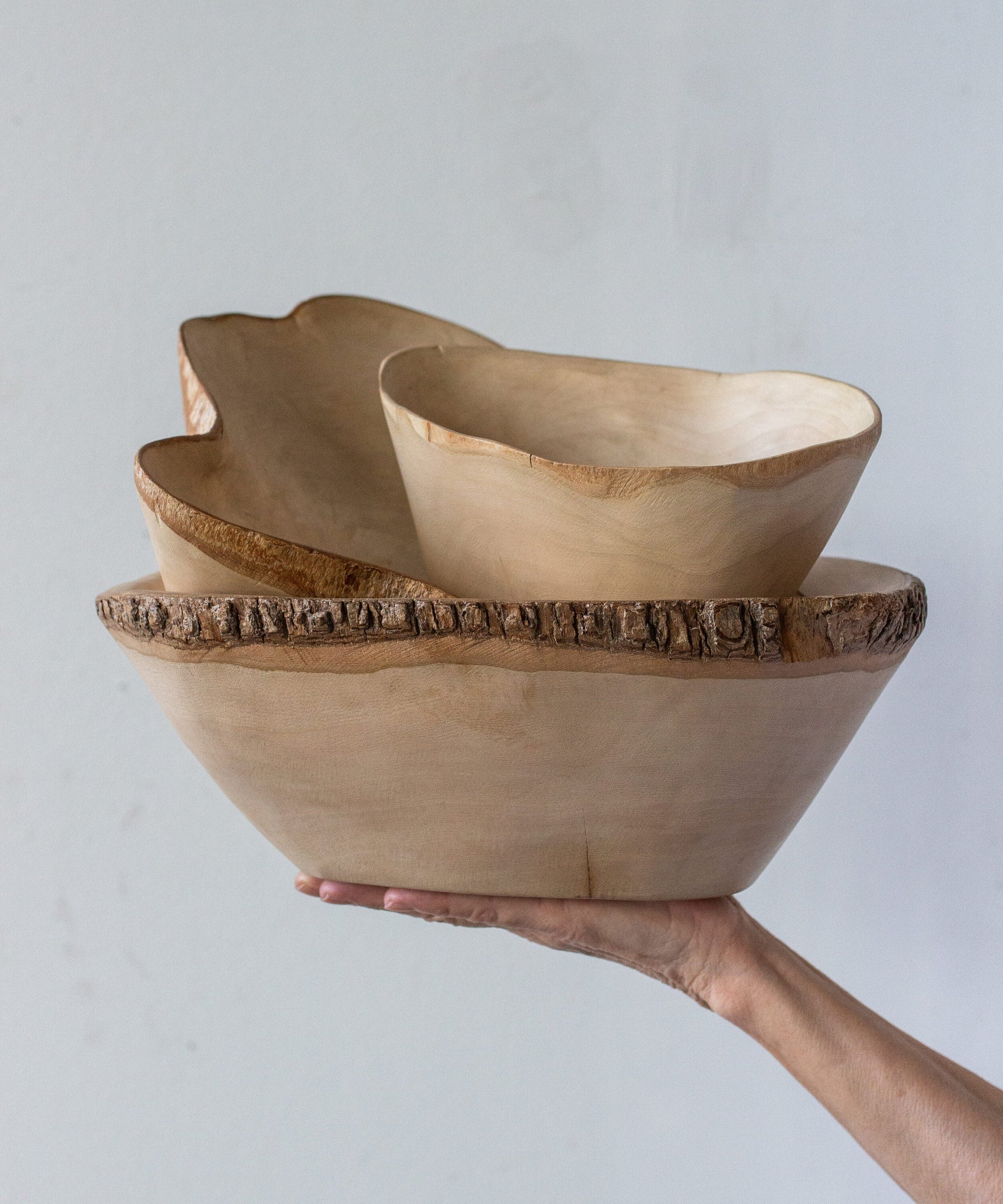 Jacaranda Hand-carved Wood Trinket Bowl