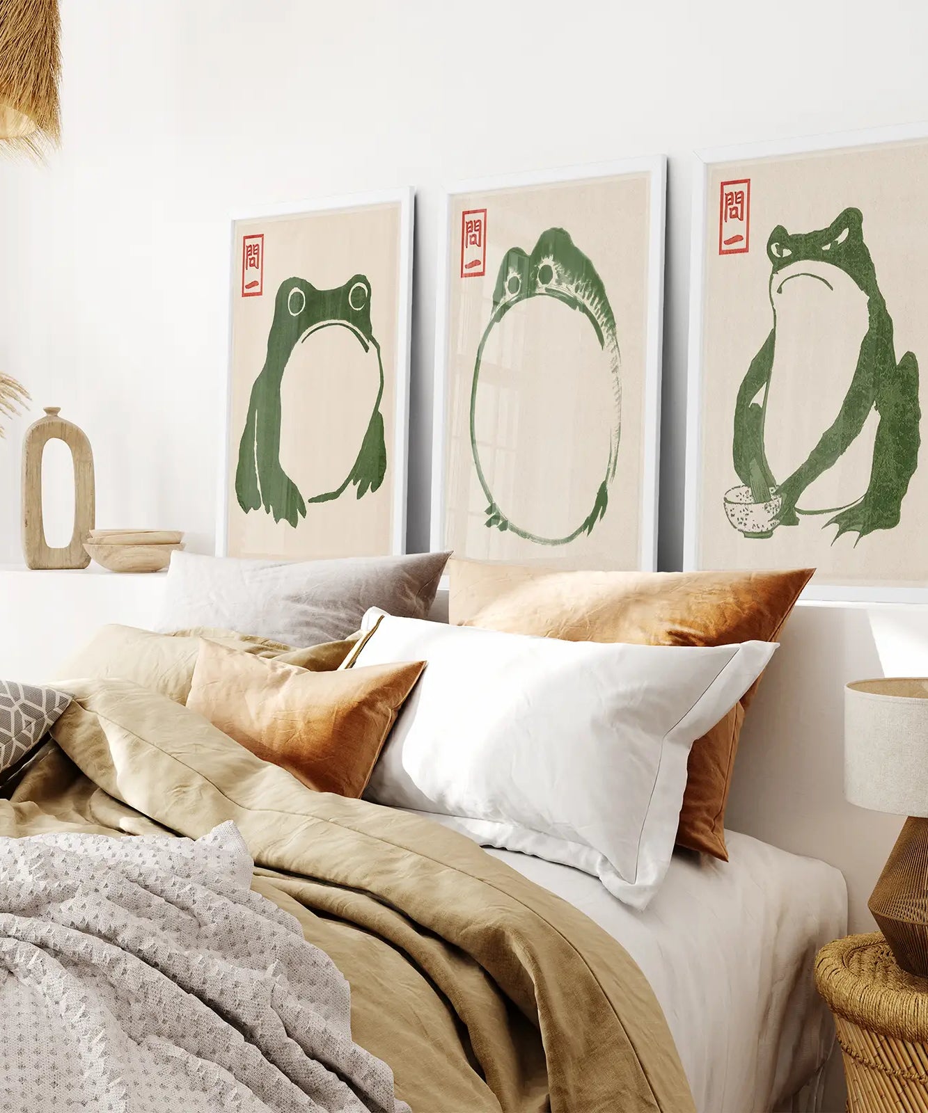 Japanisches Matsumoto Hoji Frosch Wandkunstdruck-Set