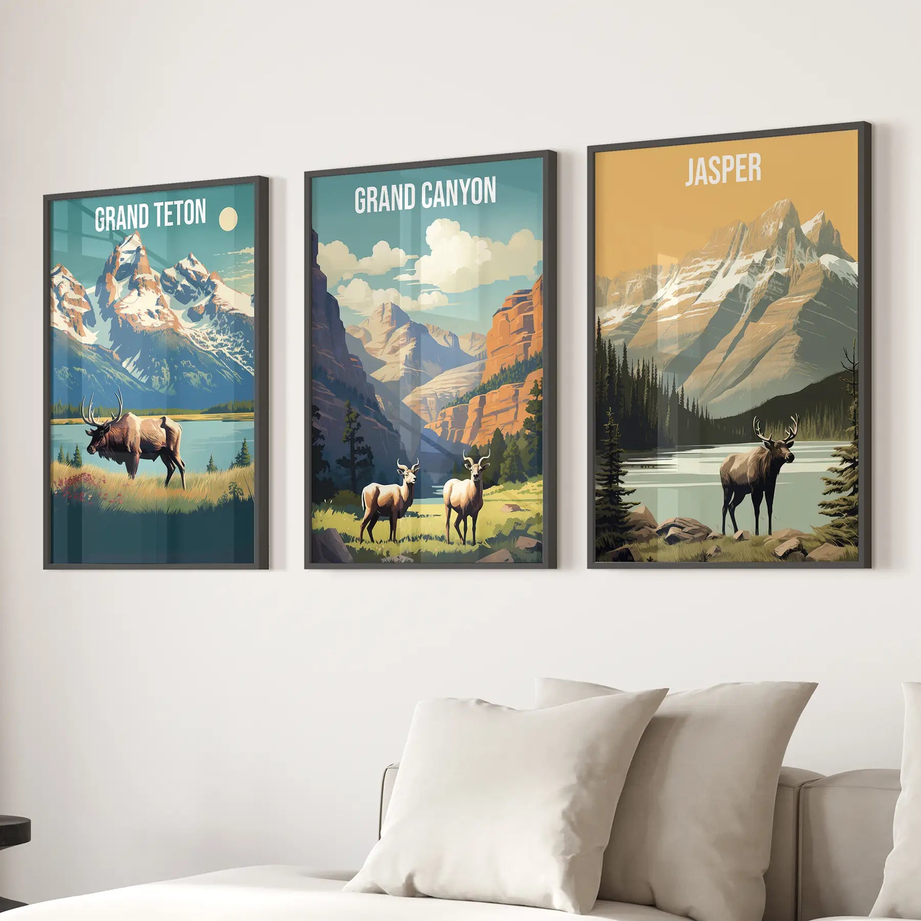 Grand Canyon, Jasper, Grand Teton. Nationalpark-Wandbilder