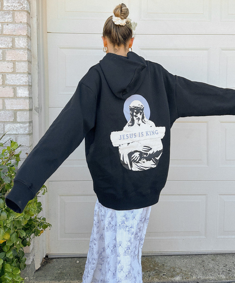Jesus Is King Black Unisex Hoodie