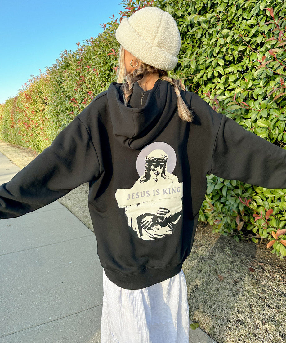 Jesus Is King Black Unisex Hoodie