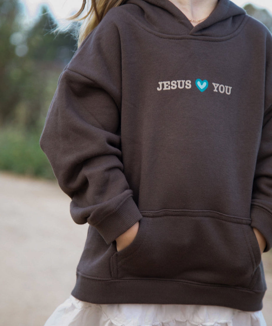 Jesus liebt dich Kinder Hoodie
