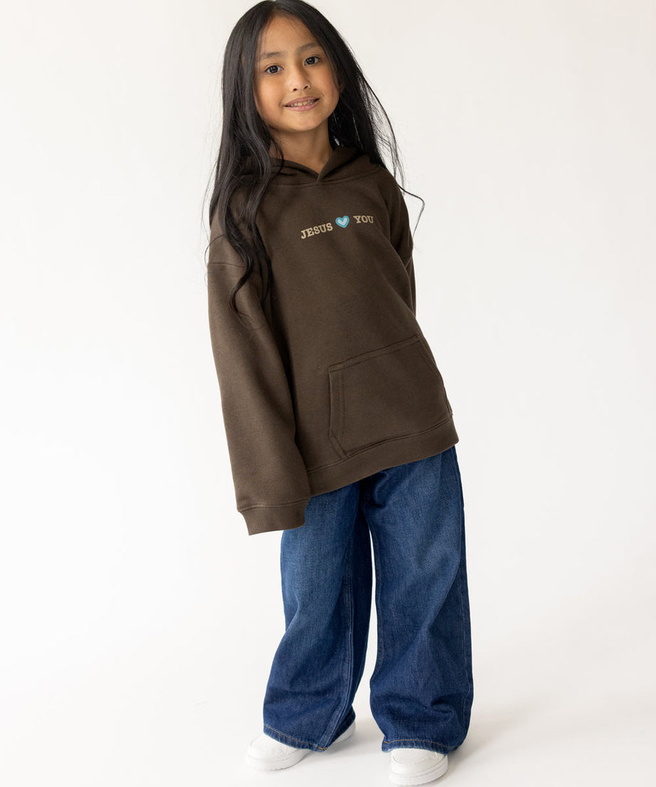 Jesus liebt dich Kinder Hoodie