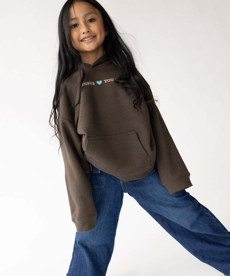 Jesus liebt dich Kinder Hoodie