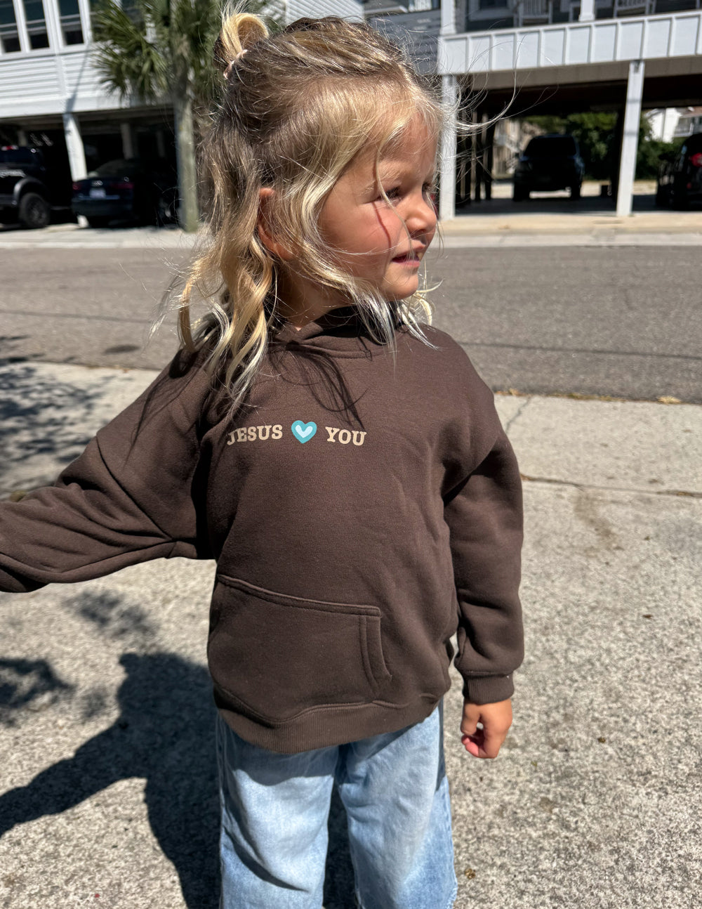 Jesus liebt dich Kinder Hoodie